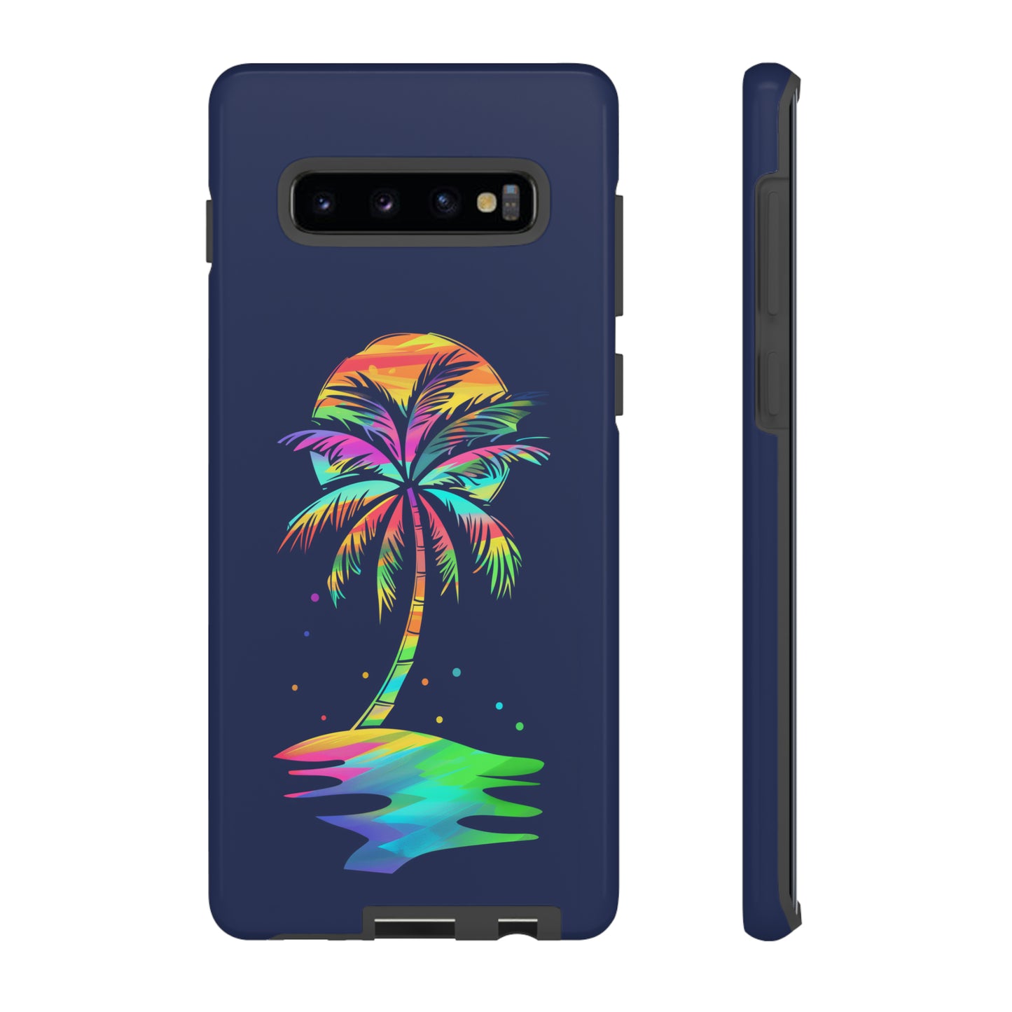 Night Palm Tree Hawaiian Phone Case, Tropical, Hibiscus, Wireless Compatible, Protective Cell Phone Case for iPhone, Samsung, Pixel phones