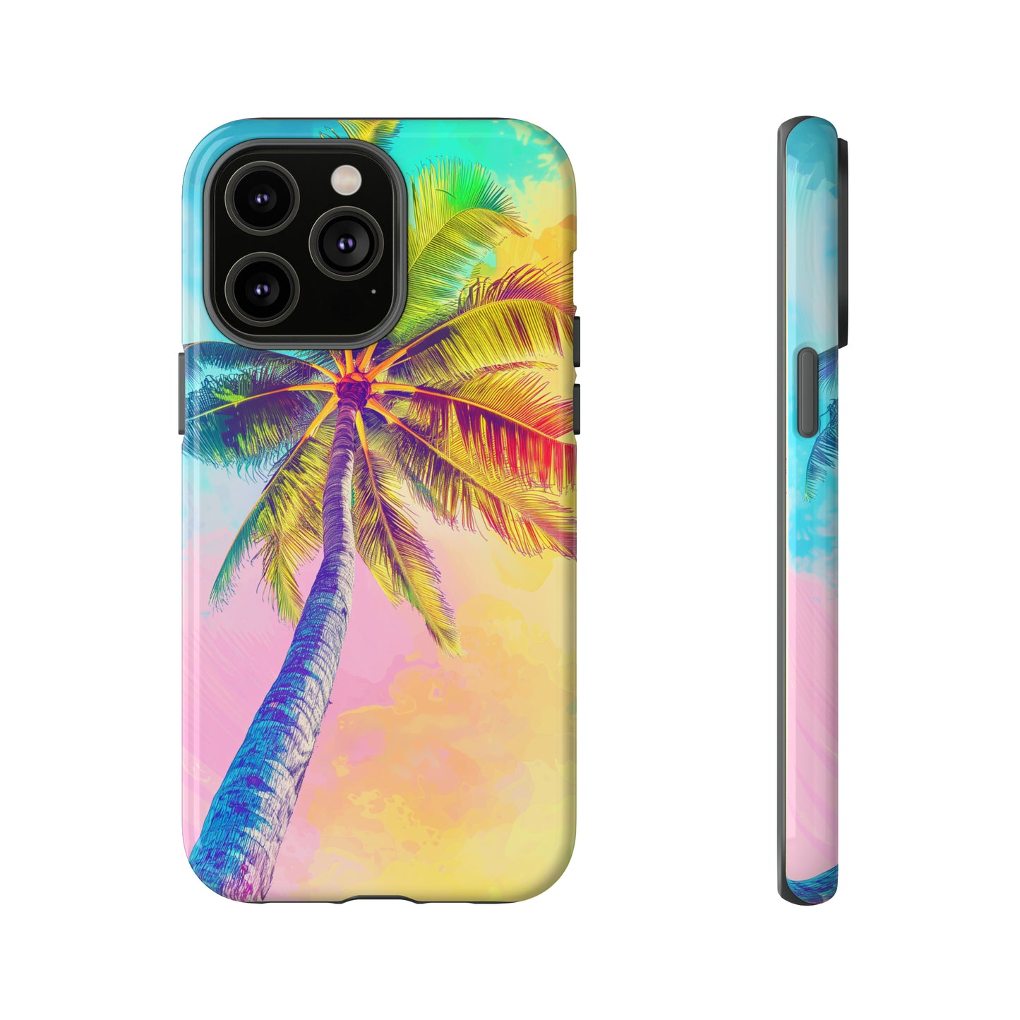 Palm Tree Colorful Hawaiian Tropical Phone Case, 808, Island Tropics, Wireless Compatible, Protective Cell Phone Case iPhone, Samsung, Pixel