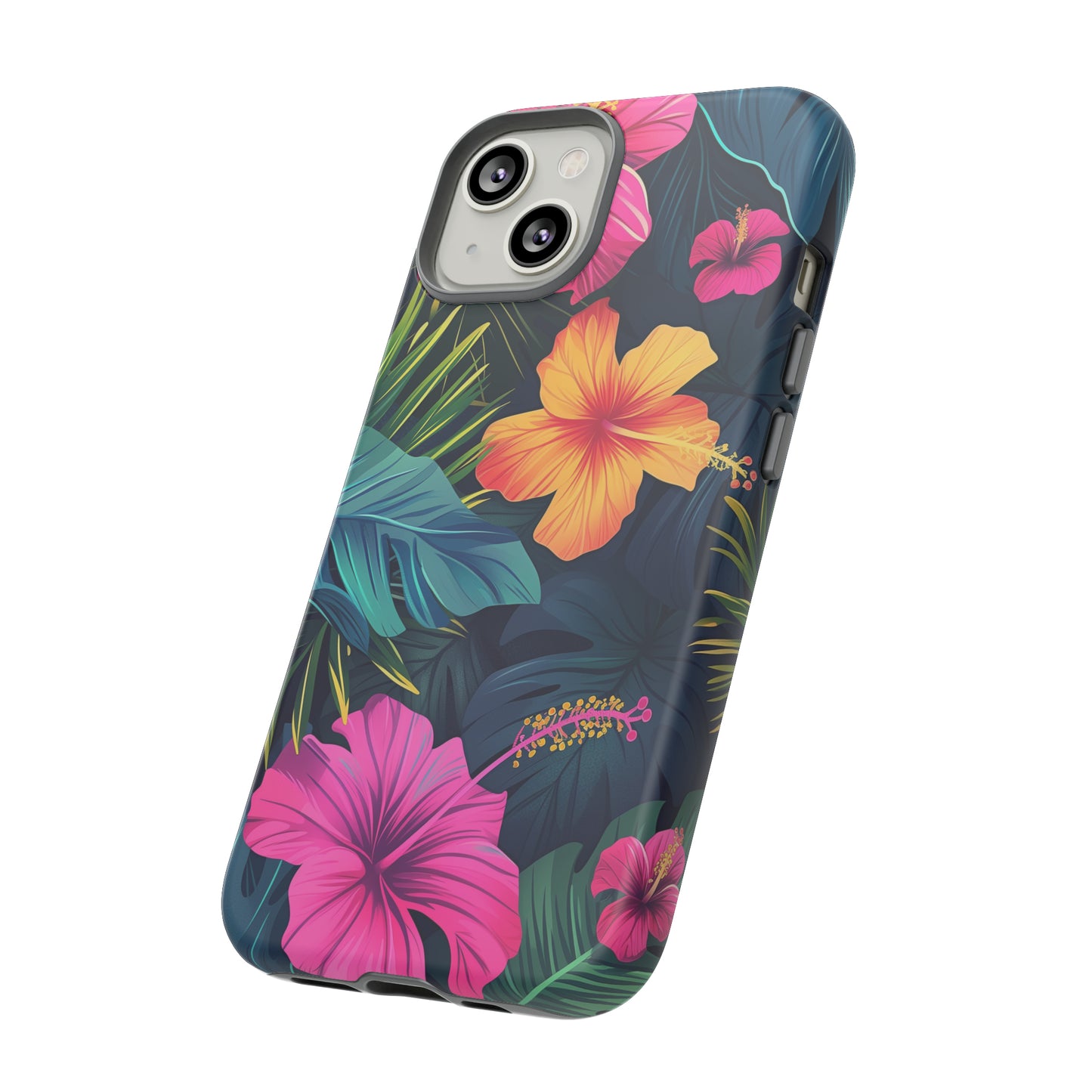Hibiscus Dark Hawaiian Tropical Phone Case, 808, Island Tropics, Wireless Compatible, Protective Cell Phone Case iPhone, Samsung, Pixel