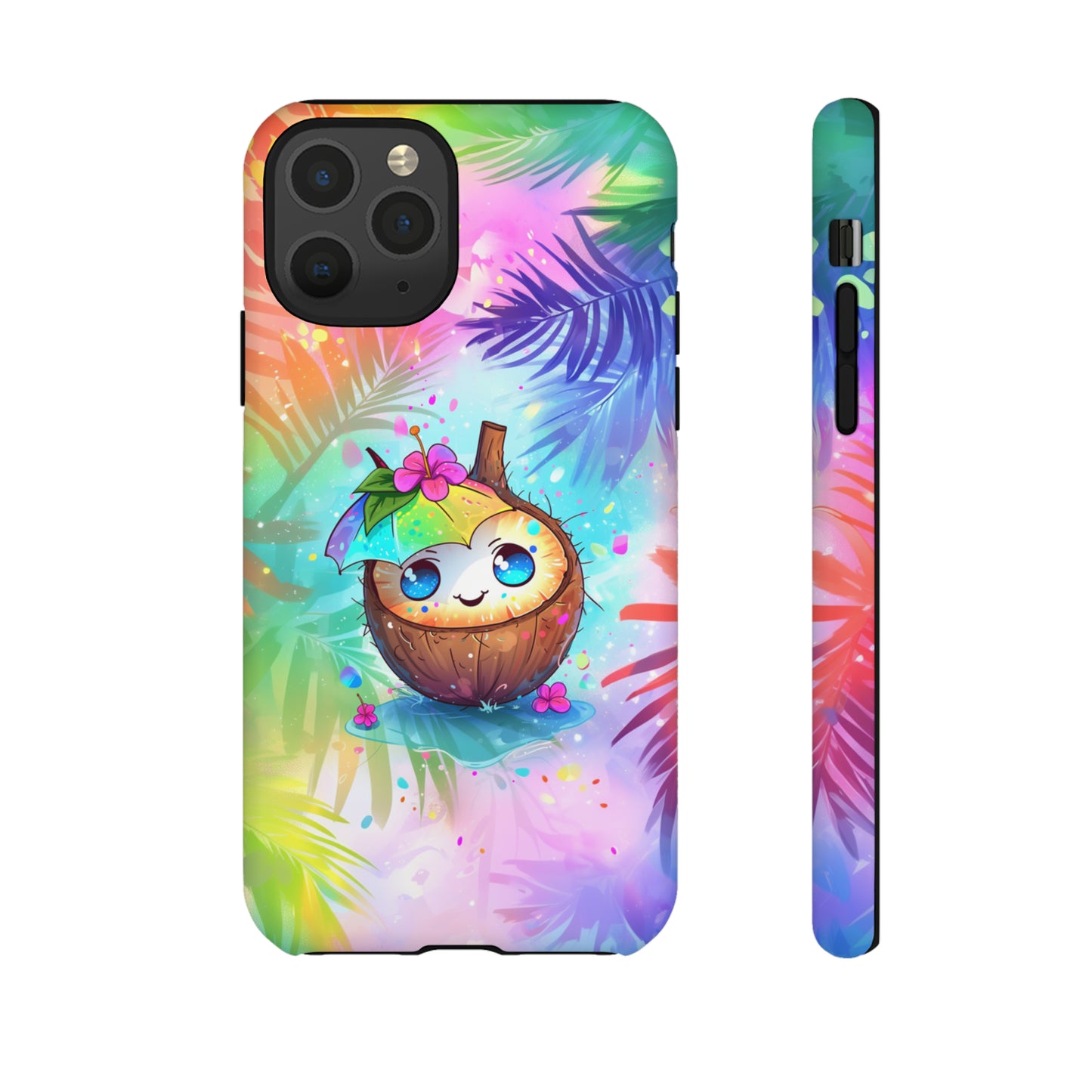 Cute Anime Coconut Hawaiian Tropical Phone Case, 808, Island Tropics, Wireless Compatible, Protective Cell Phone Case iPhone, Samsung, Pixel