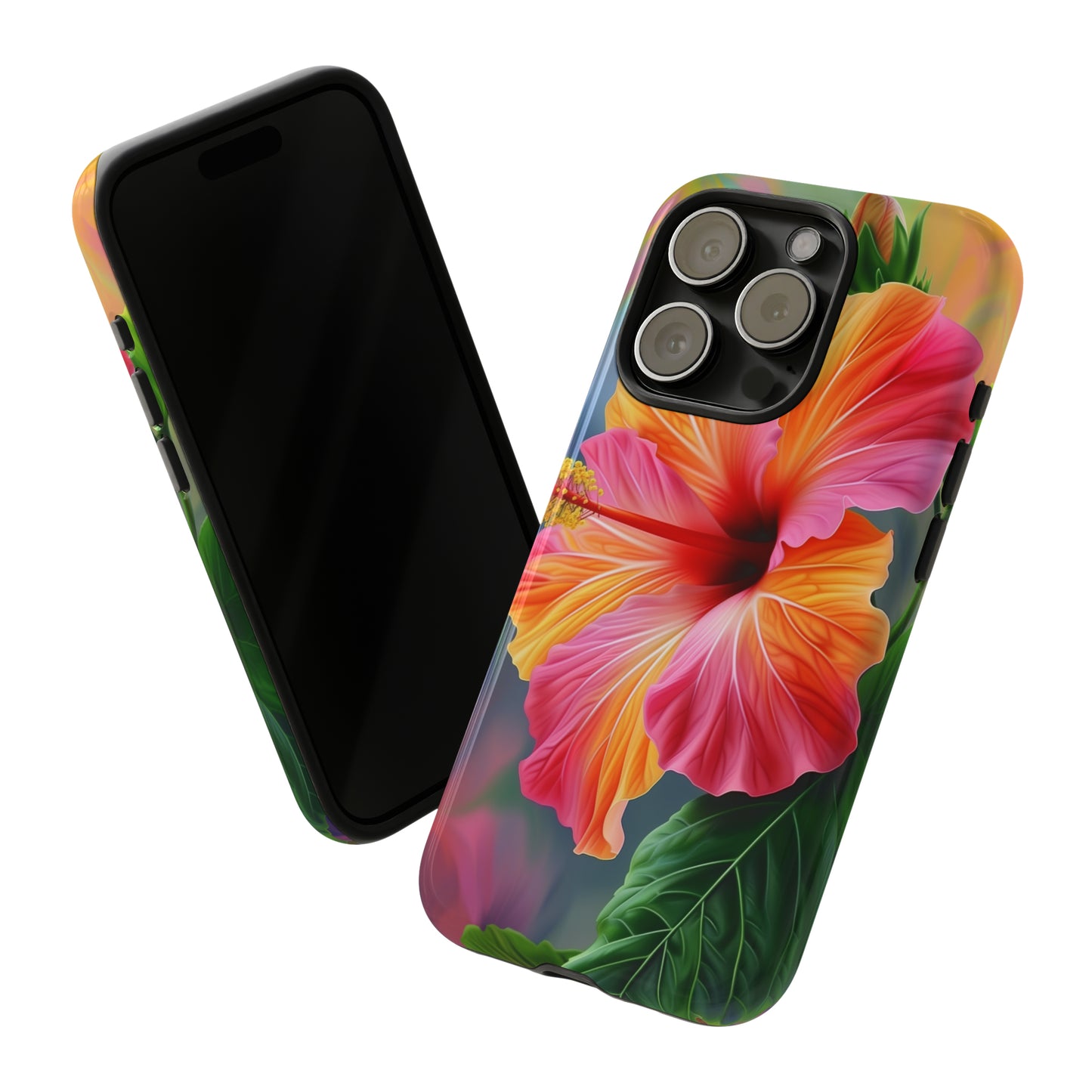Hibiscus Flower Hawaiian Phone Case, Tropical, Wireless Compatible, Protective Cell Phone Case for iPhone, Samsung, Pixel phones