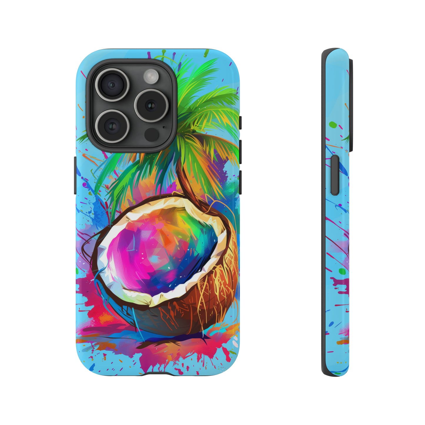Coconut Colorful Hawaiian Tropical Phone Case, 808, Island Tropics, Wireless Compatible, Protective Cell Phone Case iPhone, Samsung, Pixel