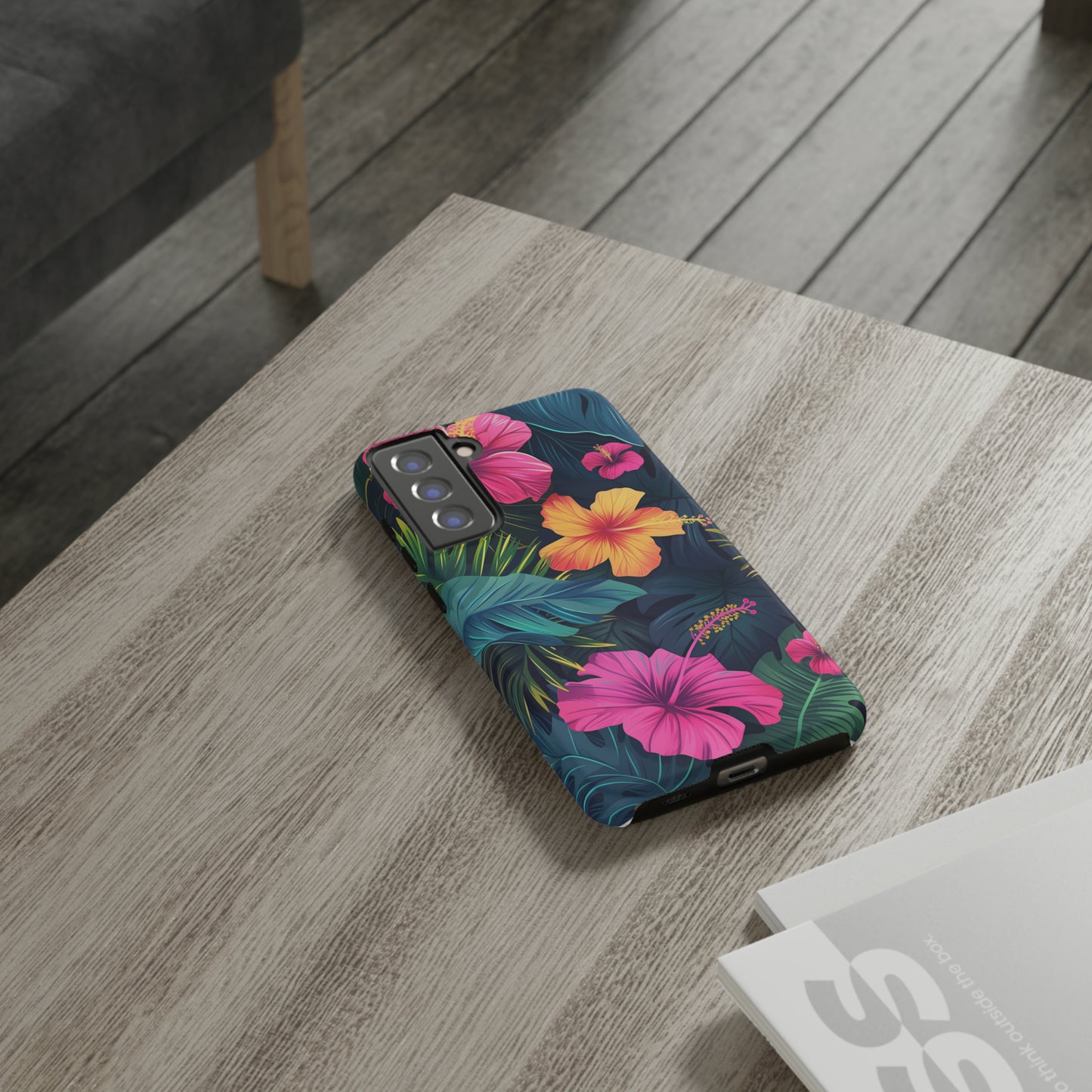 Hibiscus Dark Hawaiian Tropical Phone Case, 808, Island Tropics, Wireless Compatible, Protective Cell Phone Case iPhone, Samsung, Pixel