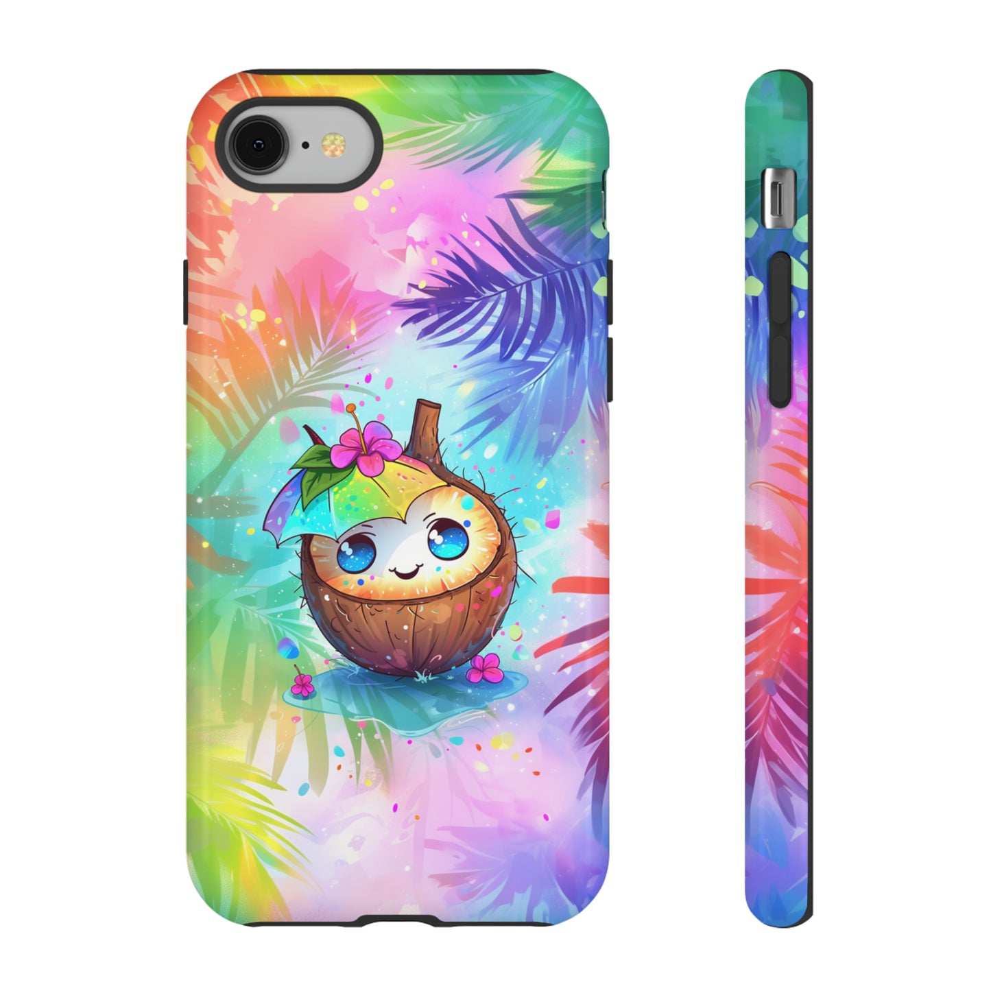 Cute Anime Coconut Hawaiian Tropical Phone Case, 808, Island Tropics, Wireless Compatible, Protective Cell Phone Case iPhone, Samsung, Pixel