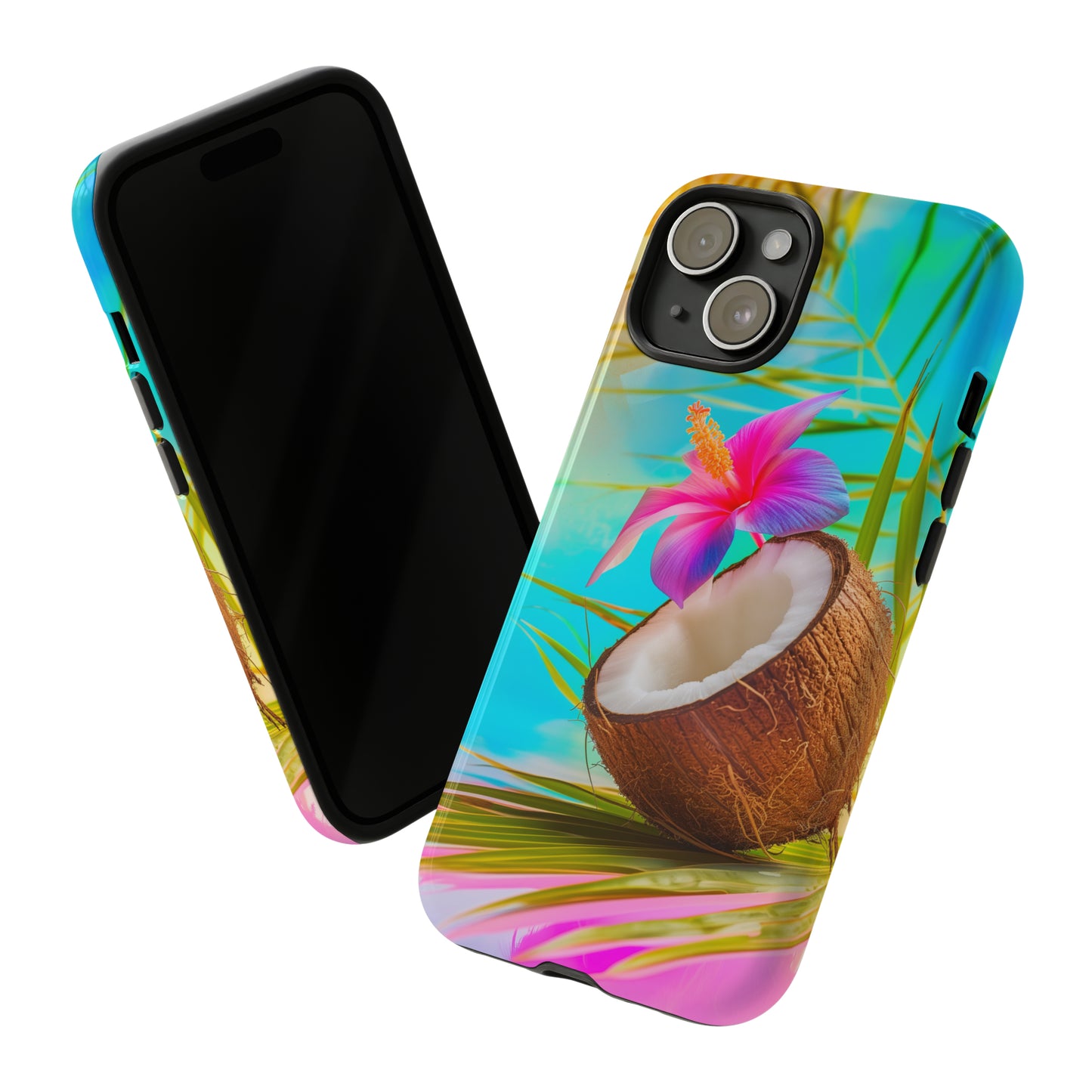 Coconut Colorful Hawaiian Tropical Phone Case, 808, Island Tropics, Wireless Compatible, Protective Cell Phone Case iPhone, Samsung, Pixel