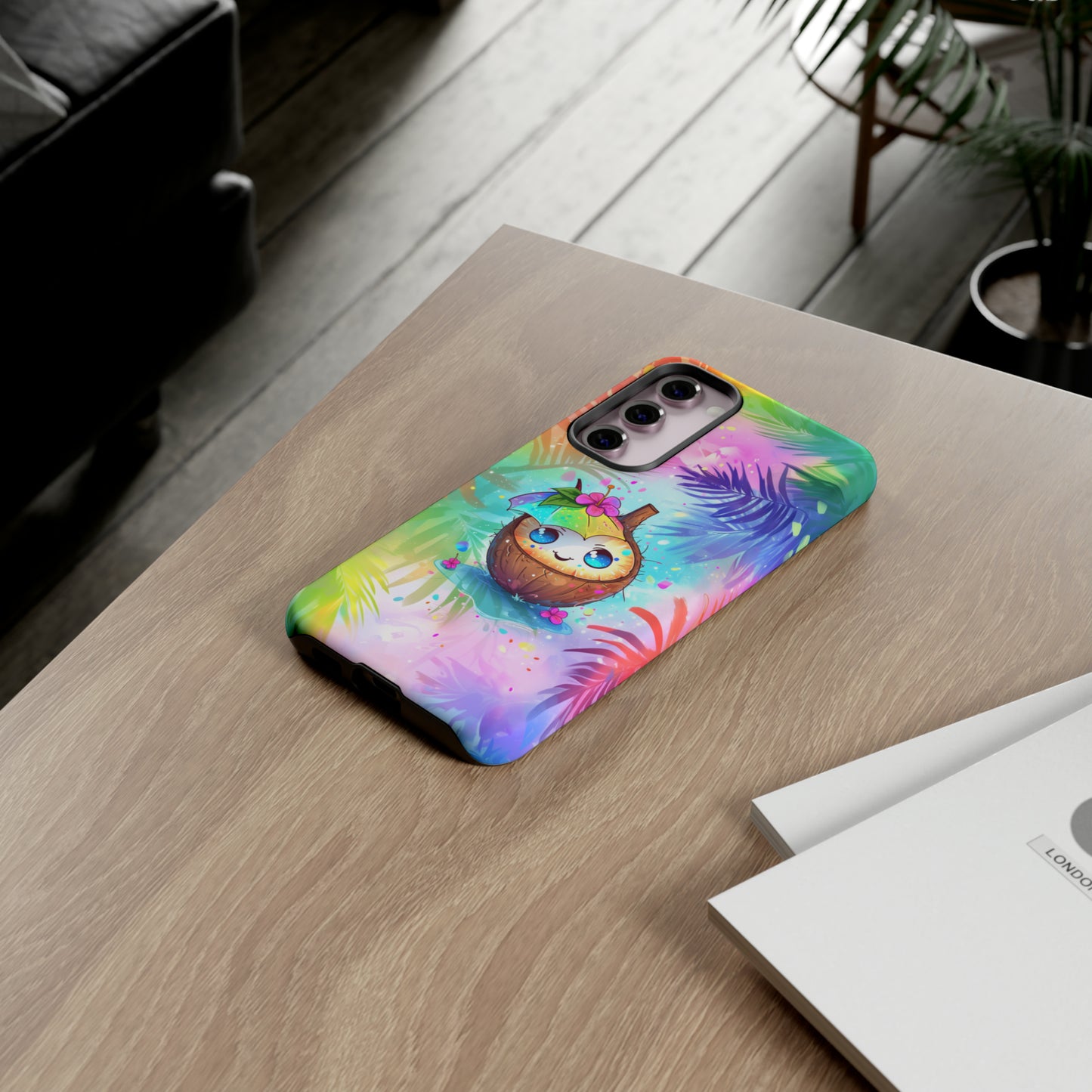 Cute Anime Coconut Hawaiian Tropical Phone Case, 808, Island Tropics, Wireless Compatible, Protective Cell Phone Case iPhone, Samsung, Pixel