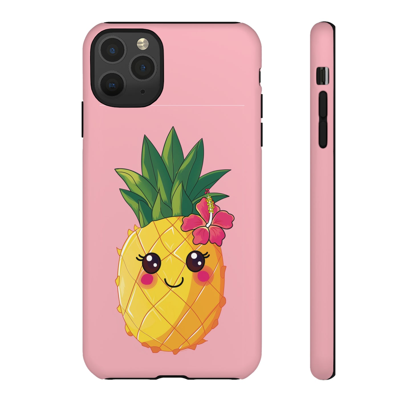 Cute Pineapple Hawaiian Phone Case, Tropical, Hibiscus, Wireless Compatible, Protective Cell Phone Case for iPhone, Samsung, Pixel phones