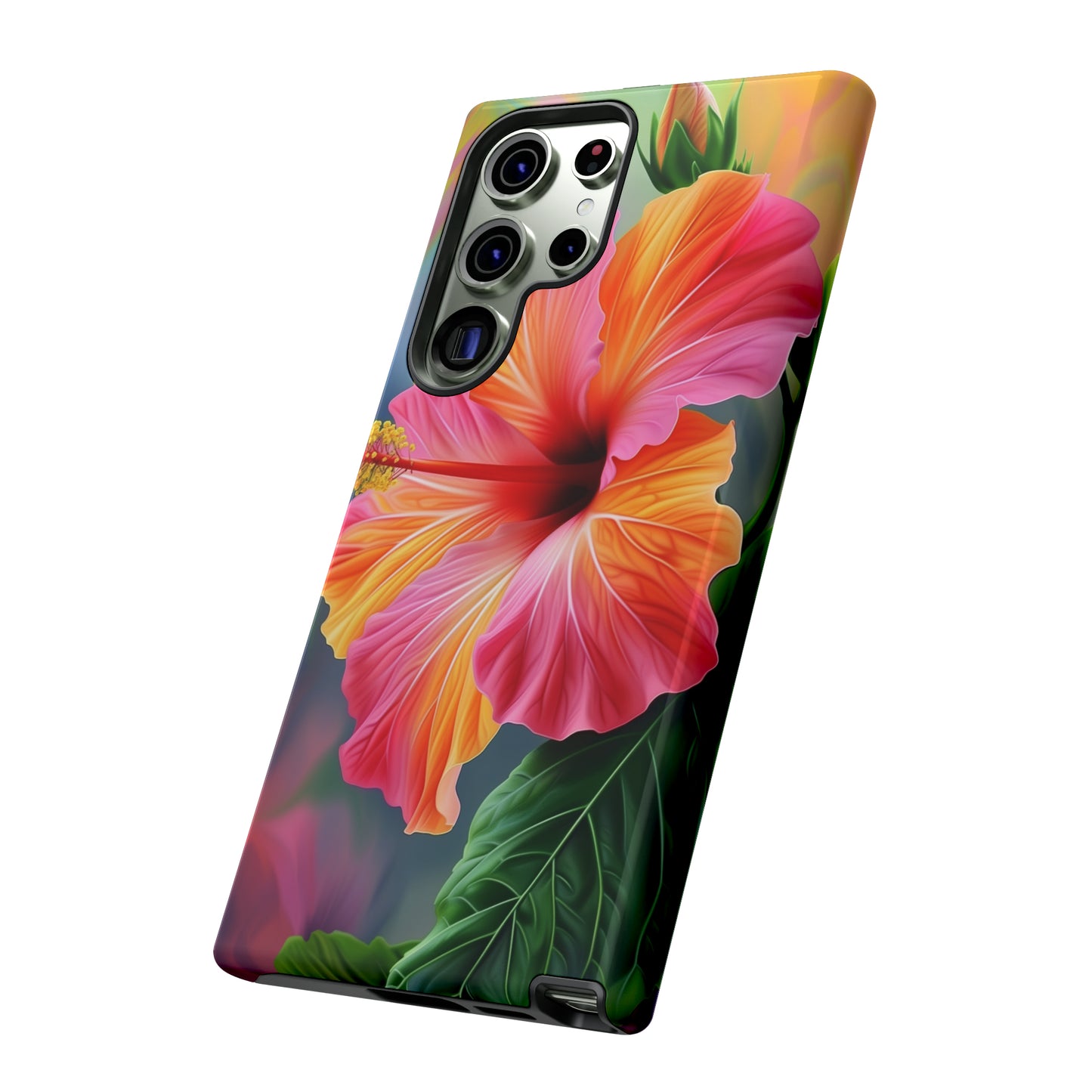 Hibiscus Flower Hawaiian Phone Case, Tropical, Wireless Compatible, Protective Cell Phone Case for iPhone, Samsung, Pixel phones