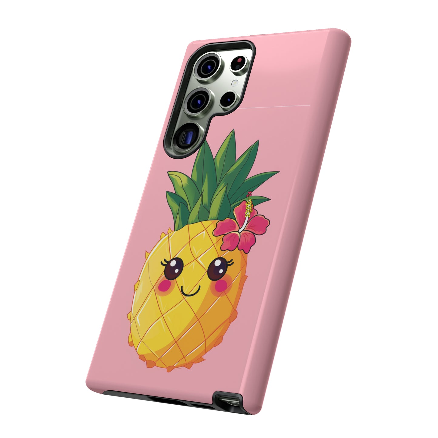 Cute Pineapple Hawaiian Phone Case, Tropical, Hibiscus, Wireless Compatible, Protective Cell Phone Case for iPhone, Samsung, Pixel phones