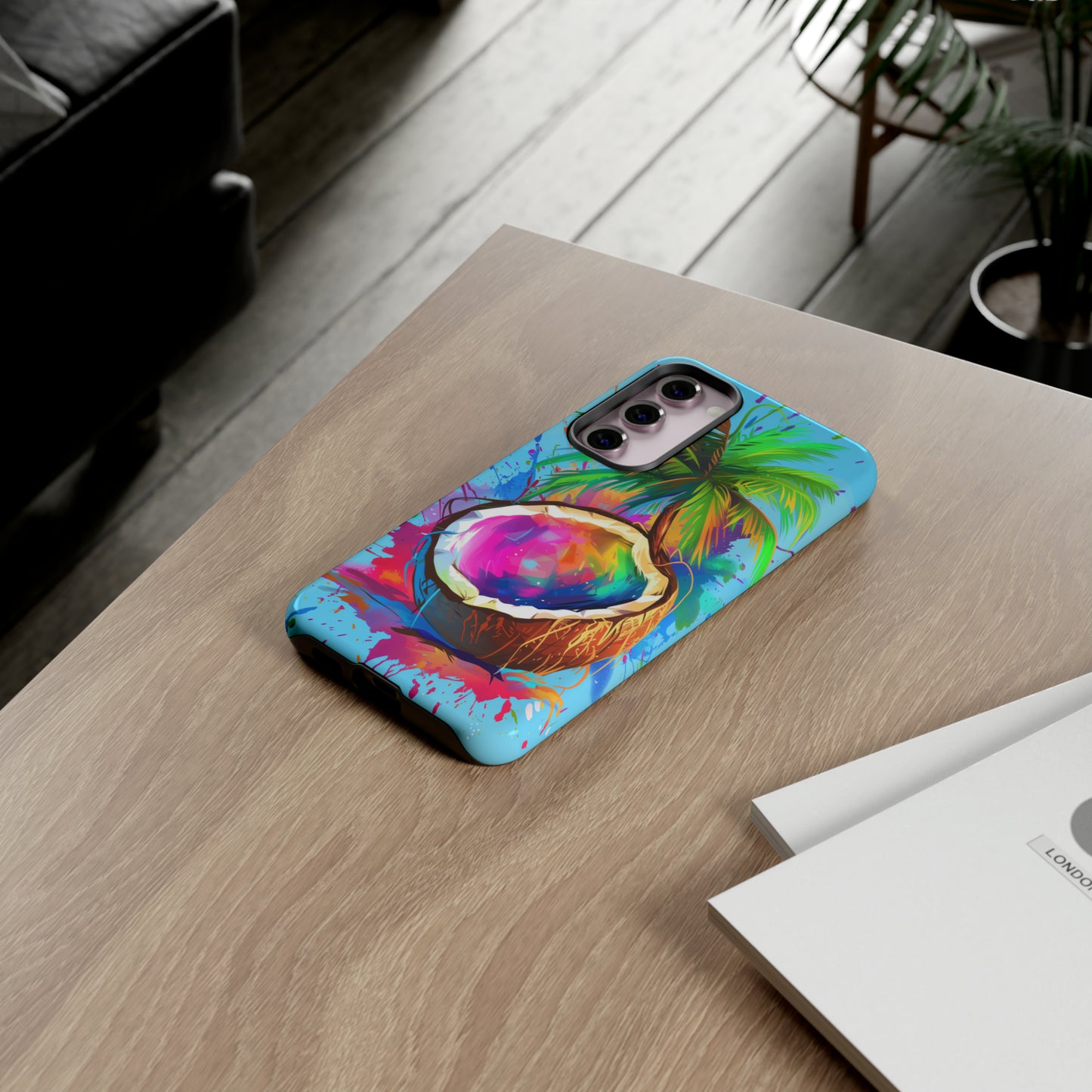 Coconut Colorful Hawaiian Tropical Phone Case, 808, Island Tropics, Wireless Compatible, Protective Cell Phone Case iPhone, Samsung, Pixel