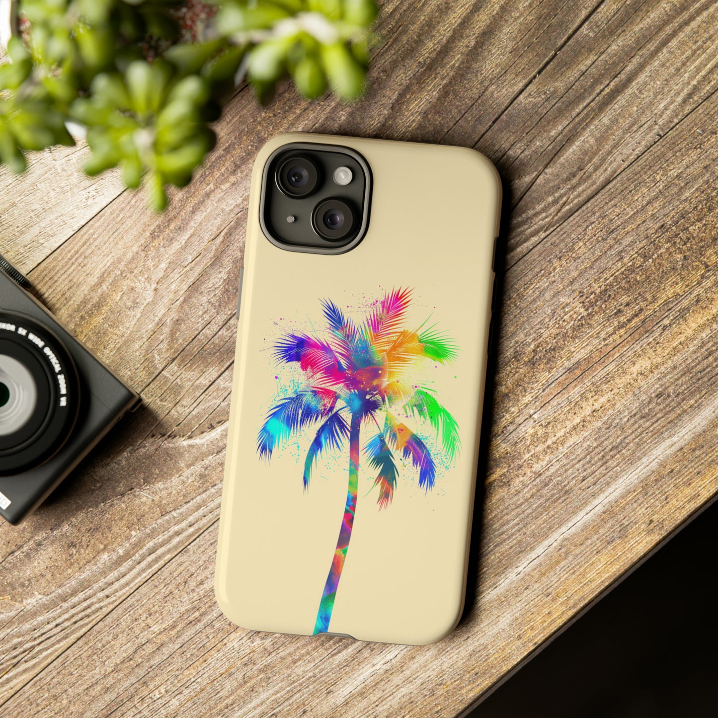 Colorful Palm Tree Hawaiian Tropical Phone Case, Island Tropics, Wireless Compatible, Protective Cell Phone Case for iPhone, Samsung, Pixel