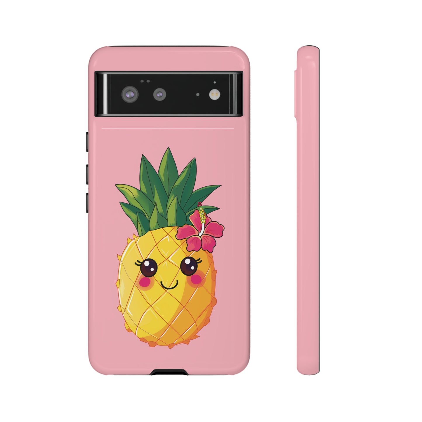 Cute Pineapple Hawaiian Phone Case, Tropical, Hibiscus, Wireless Compatible, Protective Cell Phone Case for iPhone, Samsung, Pixel phones