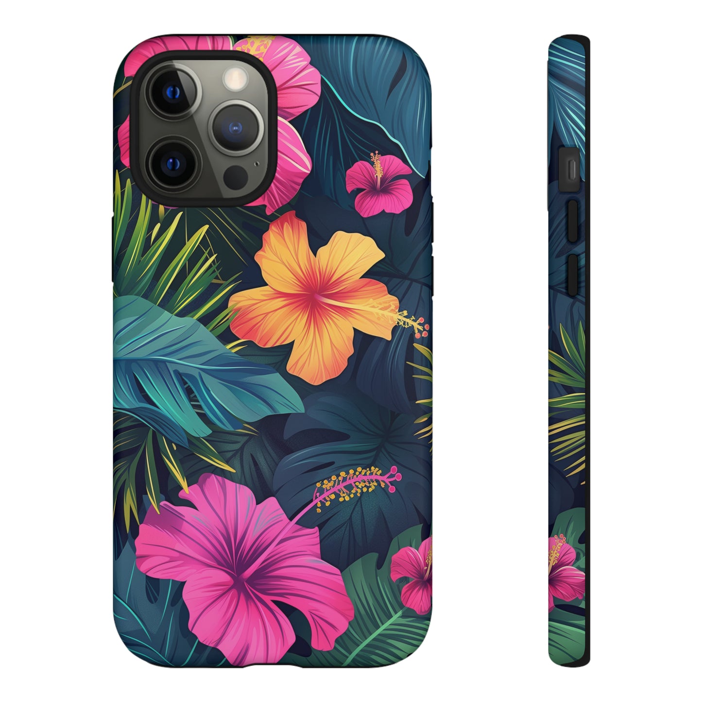 Hibiscus Dark Hawaiian Tropical Phone Case, 808, Island Tropics, Wireless Compatible, Protective Cell Phone Case iPhone, Samsung, Pixel