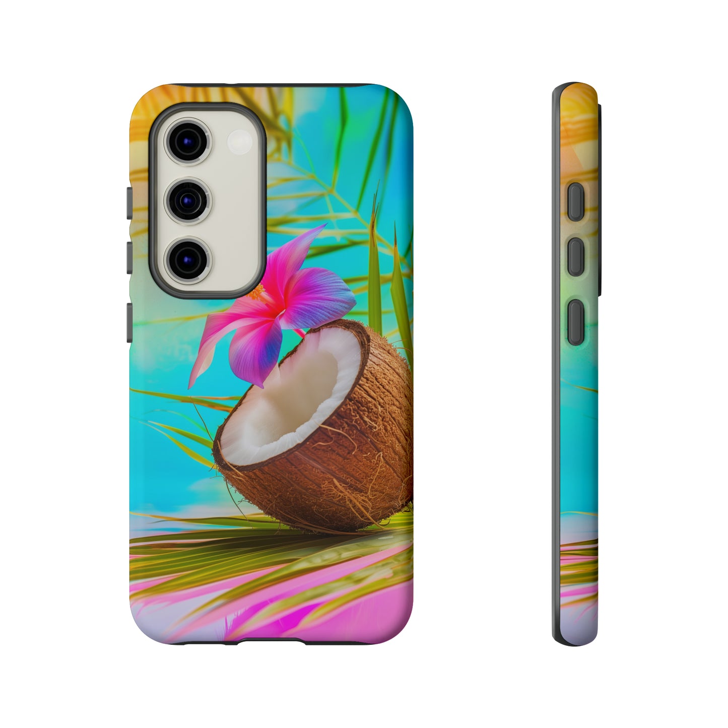 Coconut Colorful Hawaiian Tropical Phone Case, 808, Island Tropics, Wireless Compatible, Protective Cell Phone Case iPhone, Samsung, Pixel