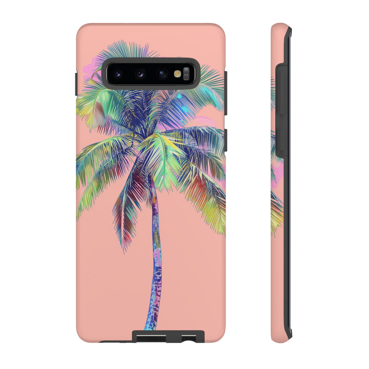 Pink Palm Tree Hawaiian Phone Case, Tropical, Hibiscus, Wireless Compatible, Protective Cell Phone Case for iPhone, Samsung, Pixel phones