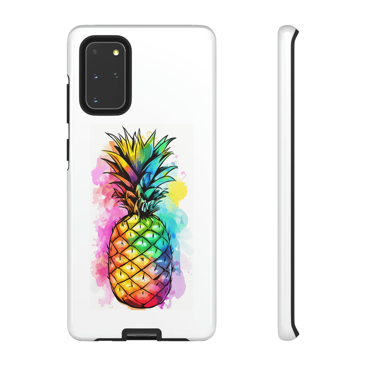 Color Splash Pineapple Hawaiian Phone Case, Tropical, Hibiscus, Wireless Compatible, Protective Cell Phone Case for iPhone, Samsung, Pixel