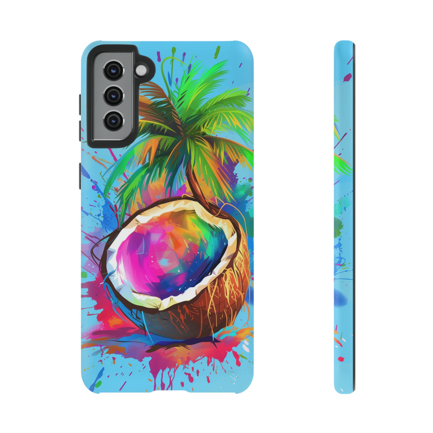 Coconut Colorful Hawaiian Tropical Phone Case, 808, Island Tropics, Wireless Compatible, Protective Cell Phone Case iPhone, Samsung, Pixel