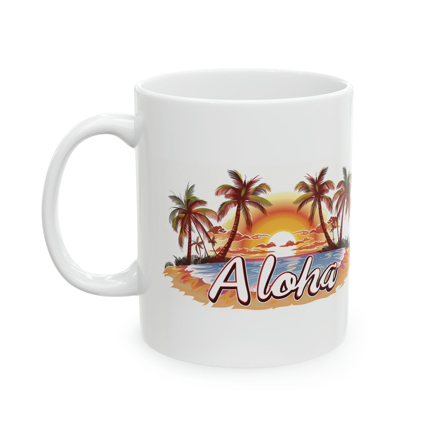 Aloha Sunset Orange Haze Dreamy Hawaiian Ceramic Mug 11oz, Hawaii Mug, HI Mug, Aloha Mug, 808 Mug, Island Mug, Tropical Mug, Coffee Mug