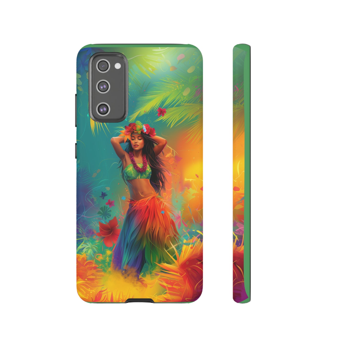 Hula Girl Hawaiian Phone Case, Tropical, Hibiscus, Wireless Compatible, Protective Cell Phone Case for iPhone, Samsung, Pixel phones