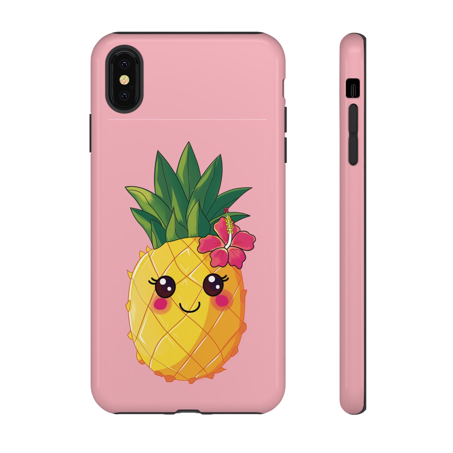 Cute Pineapple Hawaiian Phone Case, Tropical, Hibiscus, Wireless Compatible, Protective Cell Phone Case for iPhone, Samsung, Pixel phones