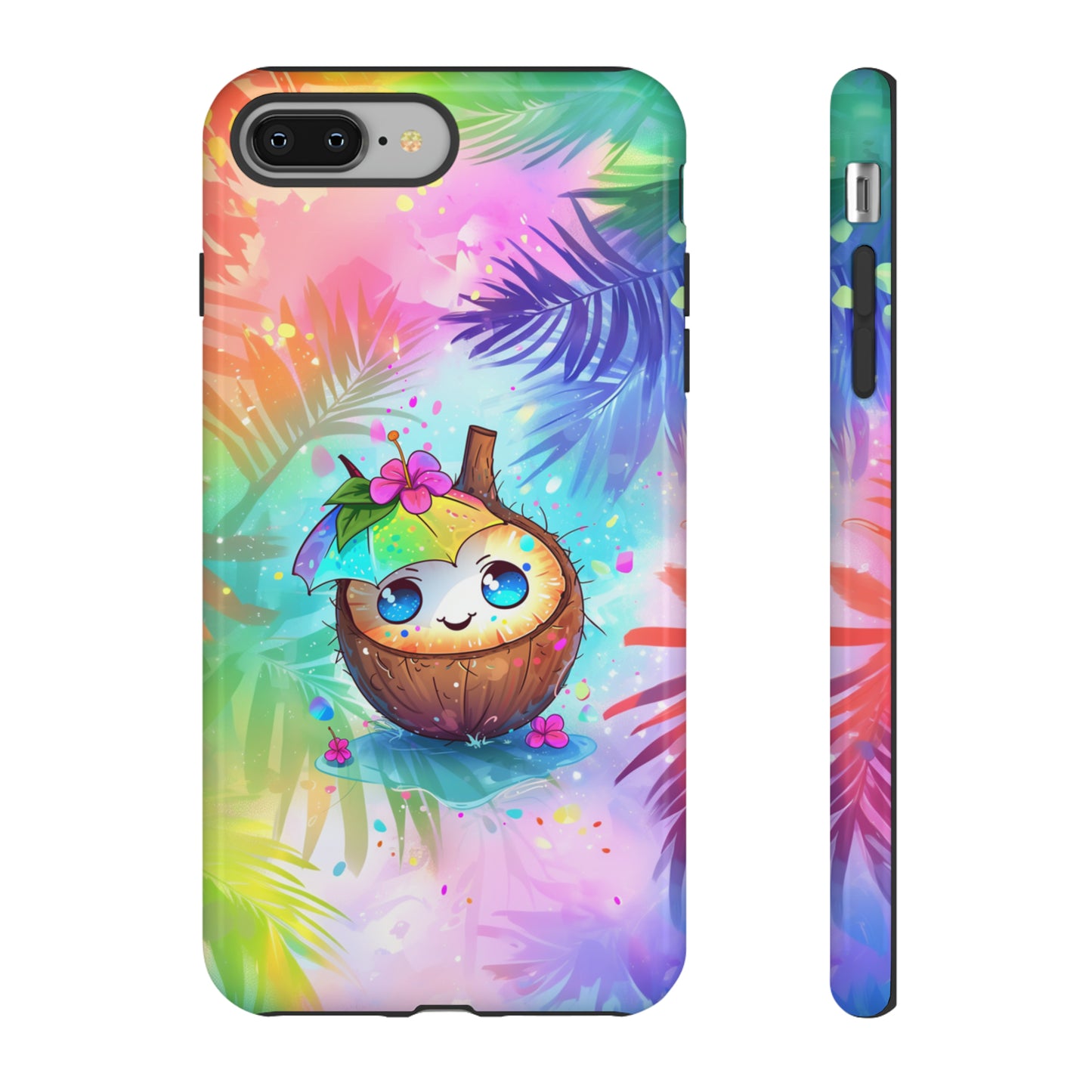 Cute Anime Coconut Hawaiian Tropical Phone Case, 808, Island Tropics, Wireless Compatible, Protective Cell Phone Case iPhone, Samsung, Pixel