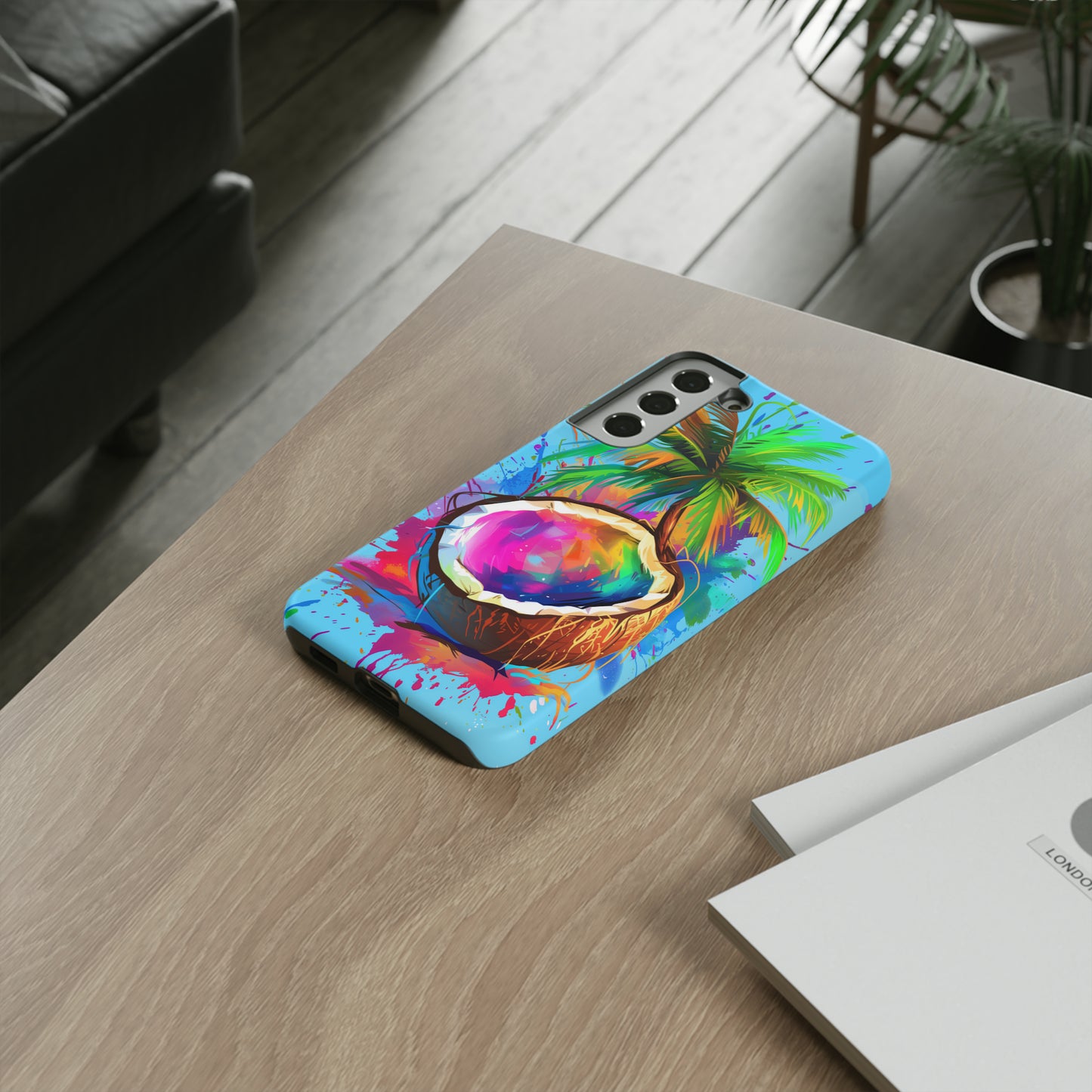 Coconut Colorful Hawaiian Tropical Phone Case, 808, Island Tropics, Wireless Compatible, Protective Cell Phone Case iPhone, Samsung, Pixel