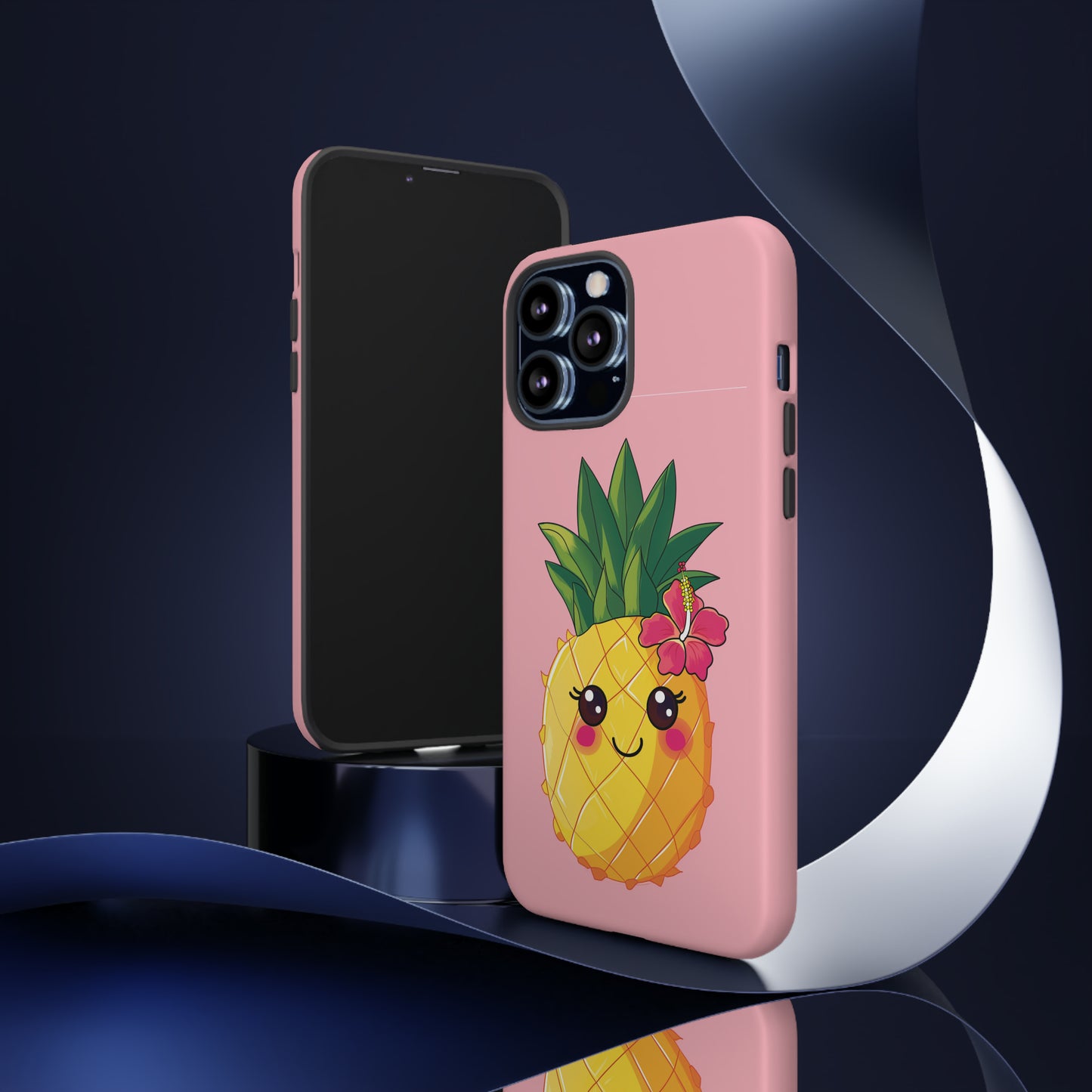 Cute Pineapple Hawaiian Phone Case, Tropical, Hibiscus, Wireless Compatible, Protective Cell Phone Case for iPhone, Samsung, Pixel phones