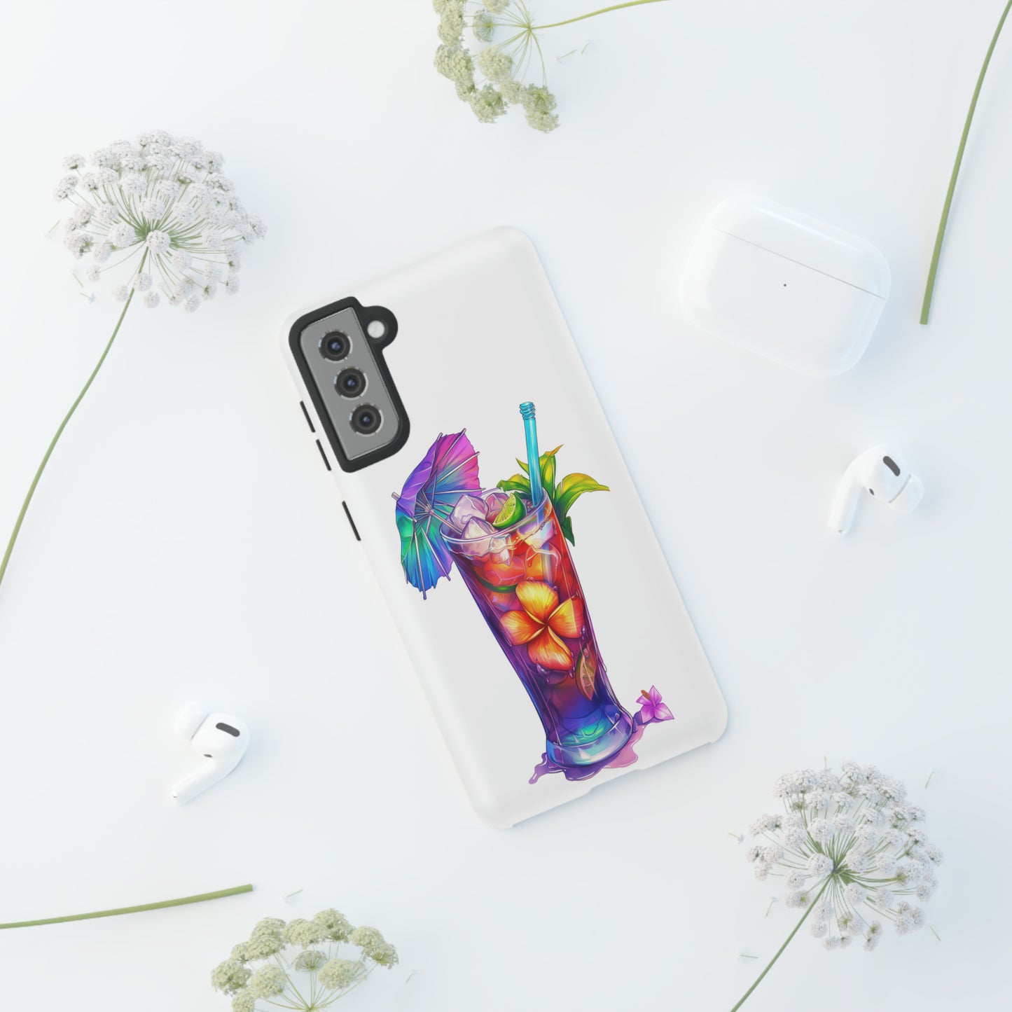 Mai Tai Cocktail Hawaiian Tropical Phone Case, 808, Island Tropics, Wireless Compatible, Protective Cell Phone Case iPhone, Samsung, Pixel