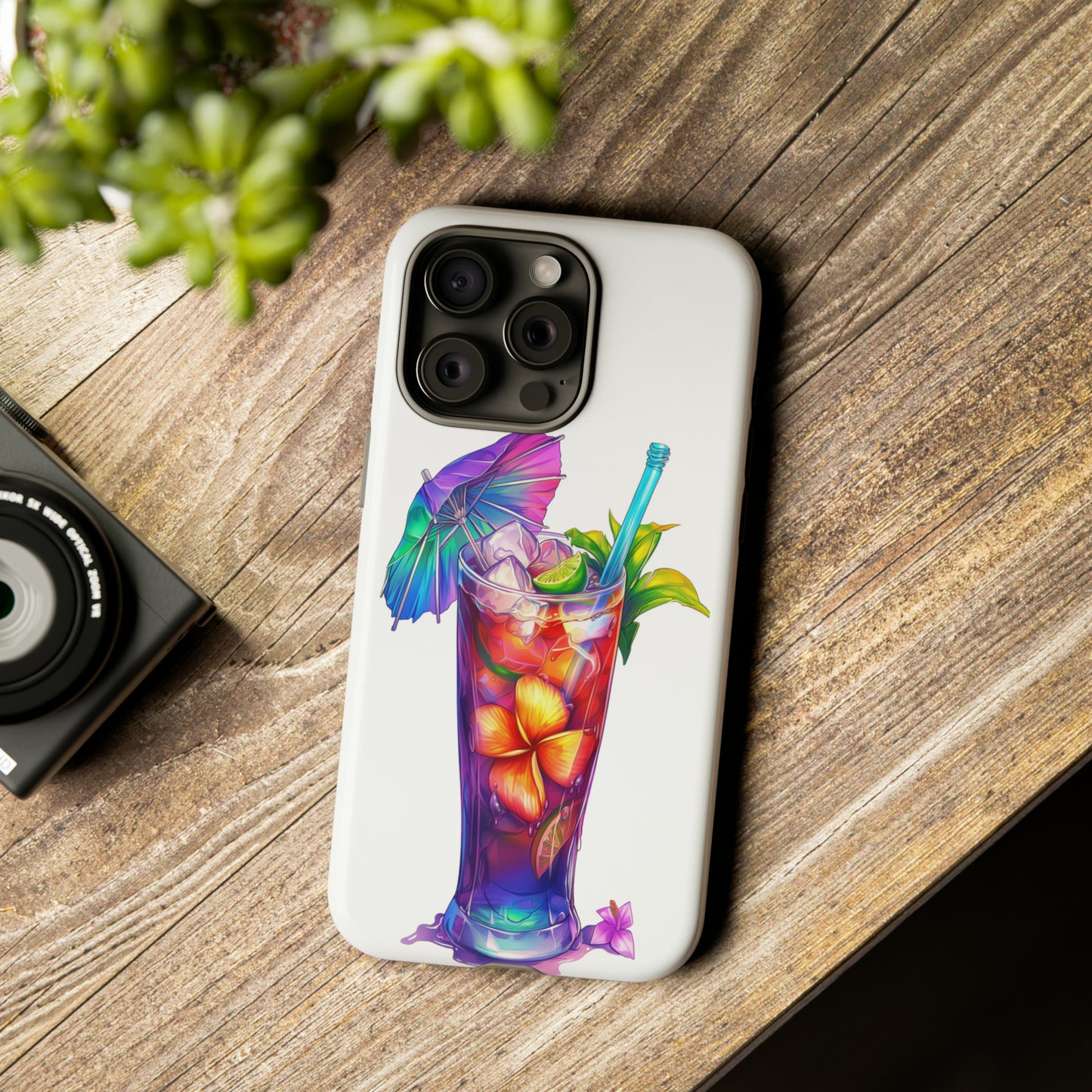 Mai Tai Cocktail Hawaiian Tropical Phone Case, 808, Island Tropics, Wireless Compatible, Protective Cell Phone Case iPhone, Samsung, Pixel