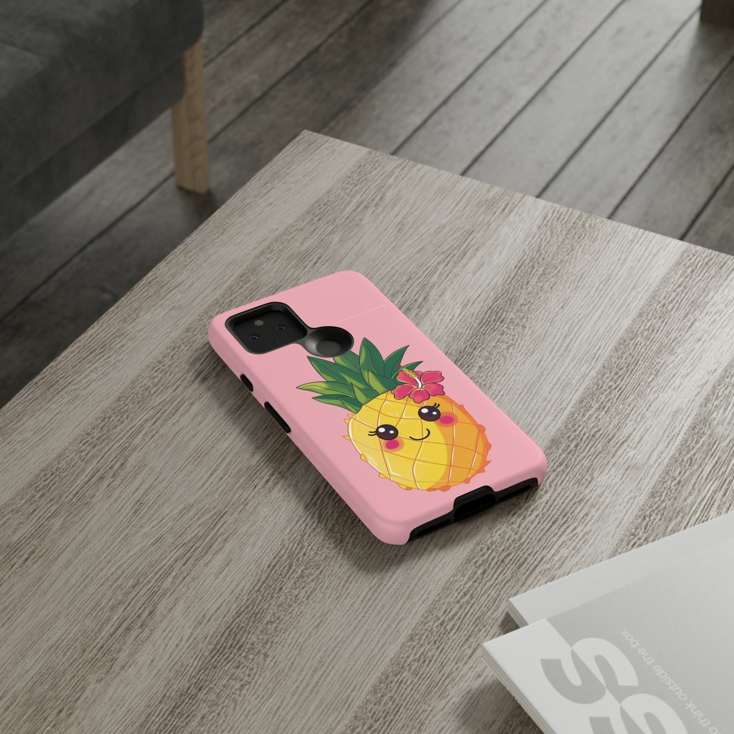 Cute Pineapple Hawaiian Phone Case, Tropical, Hibiscus, Wireless Compatible, Protective Cell Phone Case for iPhone, Samsung, Pixel phones