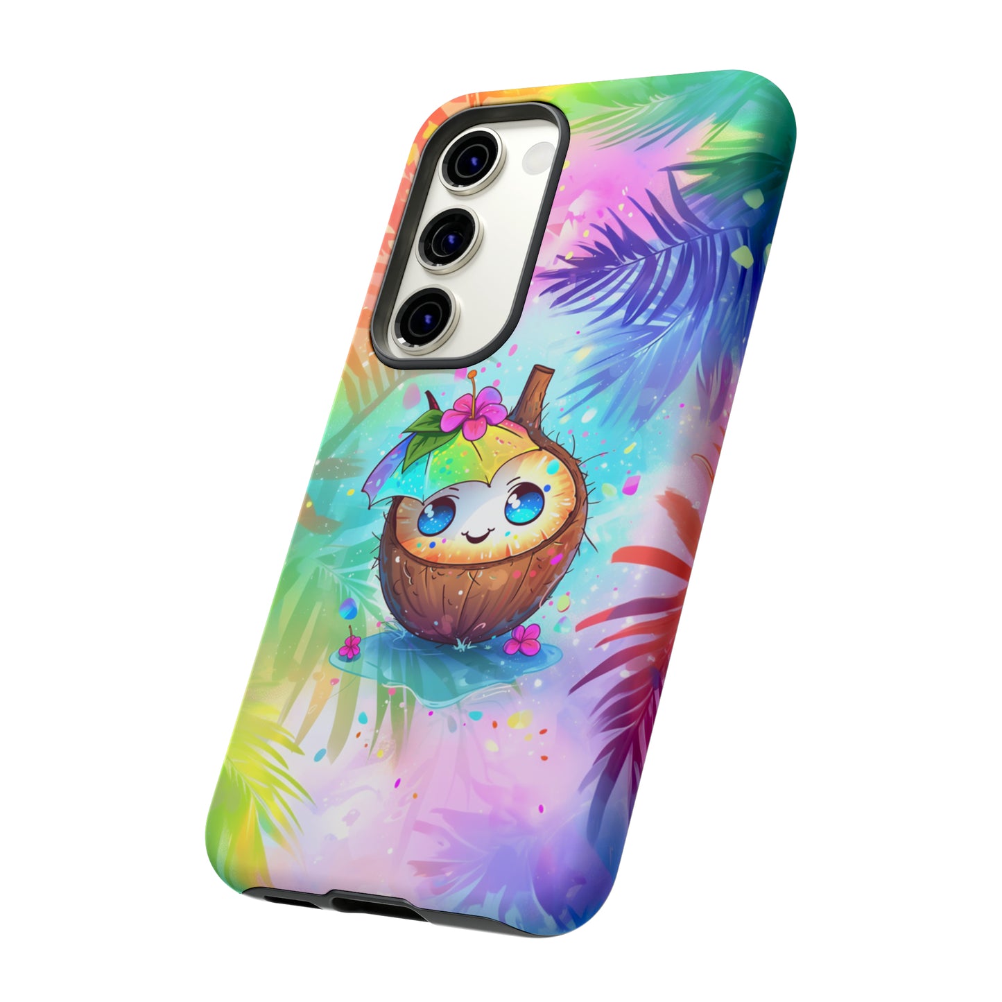 Cute Anime Coconut Hawaiian Tropical Phone Case, 808, Island Tropics, Wireless Compatible, Protective Cell Phone Case iPhone, Samsung, Pixel