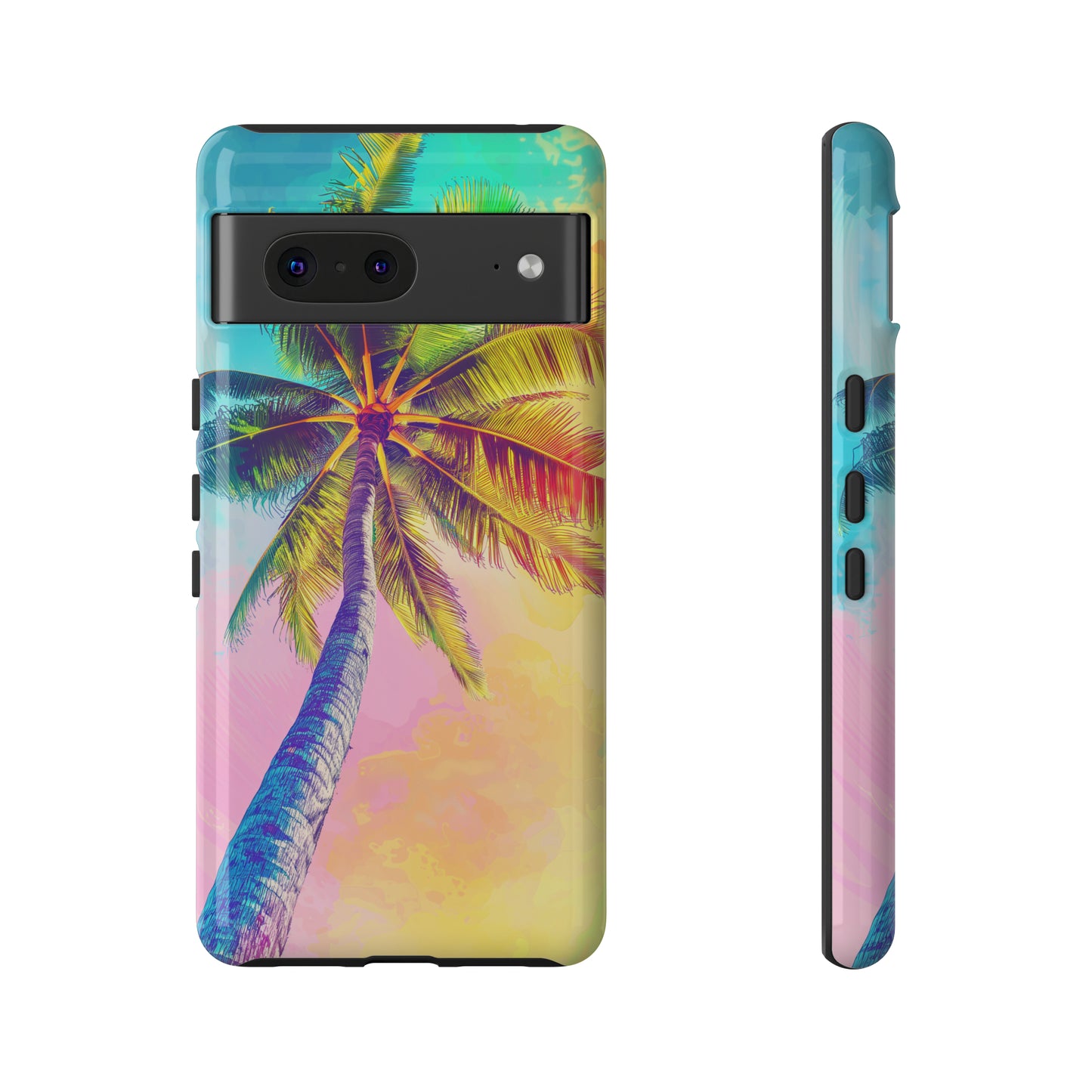 Palm Tree Colorful Hawaiian Tropical Phone Case, 808, Island Tropics, Wireless Compatible, Protective Cell Phone Case iPhone, Samsung, Pixel