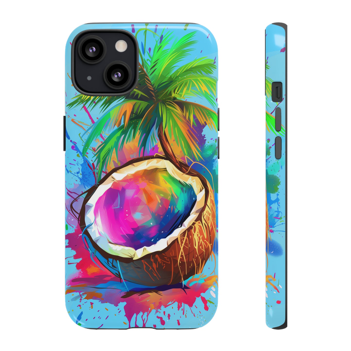 Coconut Colorful Hawaiian Tropical Phone Case, 808, Island Tropics, Wireless Compatible, Protective Cell Phone Case iPhone, Samsung, Pixel