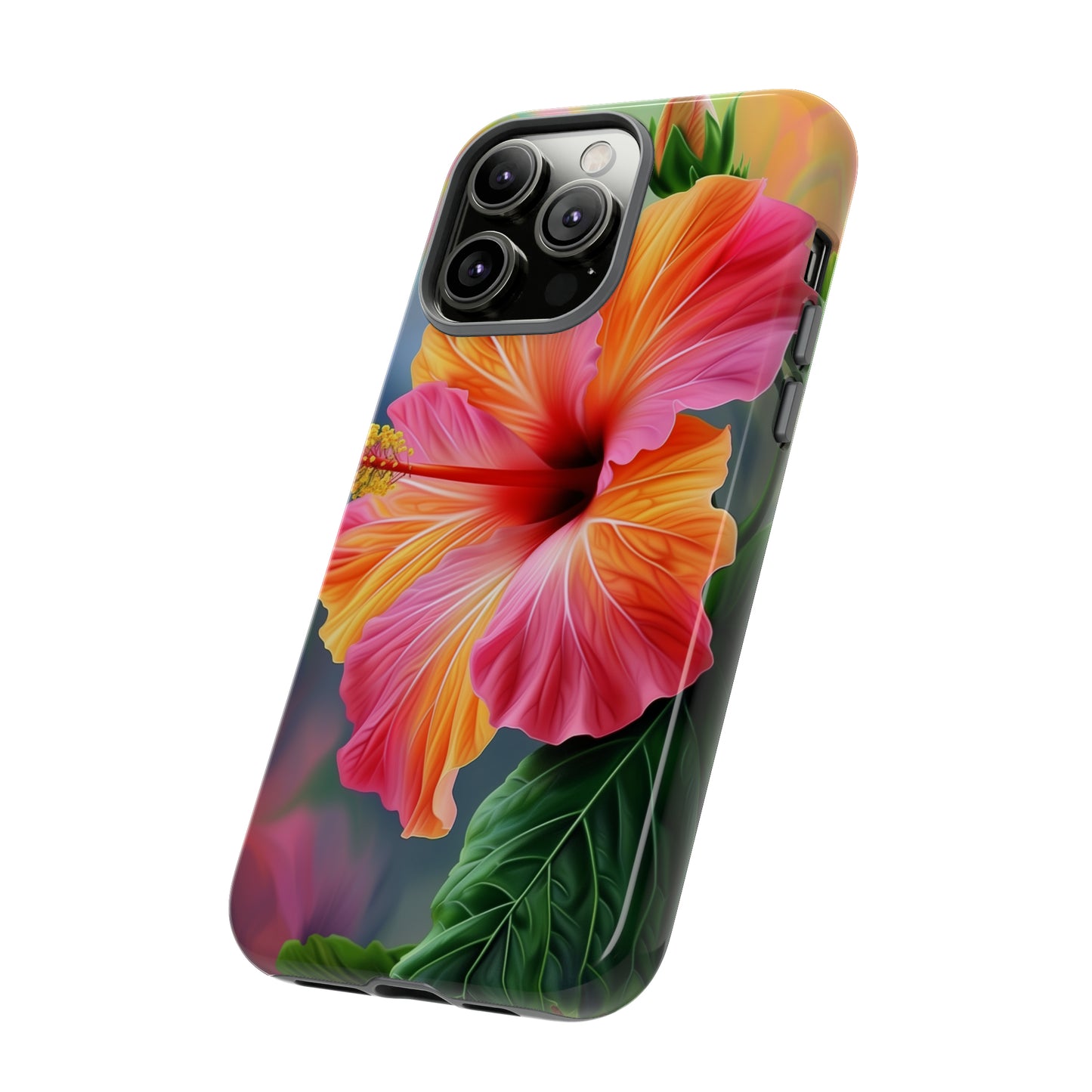 Hibiscus Flower Hawaiian Phone Case, Tropical, Wireless Compatible, Protective Cell Phone Case for iPhone, Samsung, Pixel phones