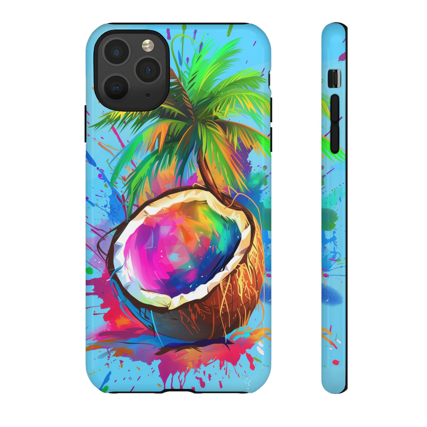 Coconut Colorful Hawaiian Tropical Phone Case, 808, Island Tropics, Wireless Compatible, Protective Cell Phone Case iPhone, Samsung, Pixel