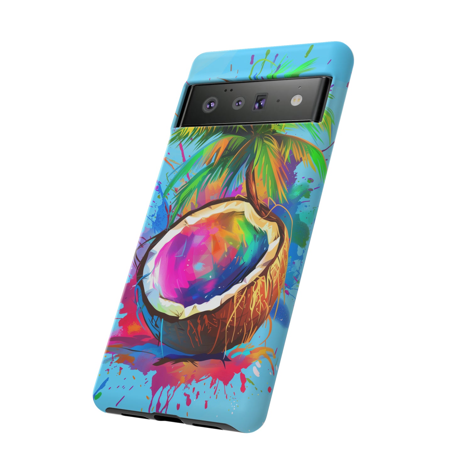 Coconut Colorful Hawaiian Tropical Phone Case, 808, Island Tropics, Wireless Compatible, Protective Cell Phone Case iPhone, Samsung, Pixel