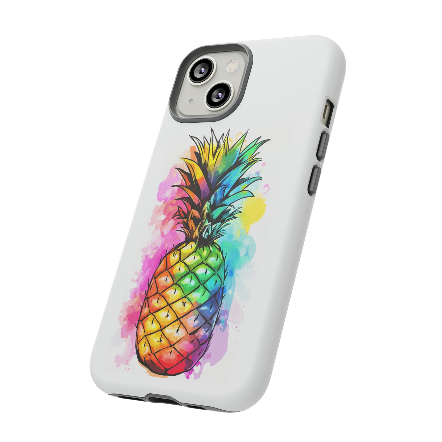 Color Splash Pineapple Hawaiian Phone Case, Tropical, Hibiscus, Wireless Compatible, Protective Cell Phone Case for iPhone, Samsung, Pixel