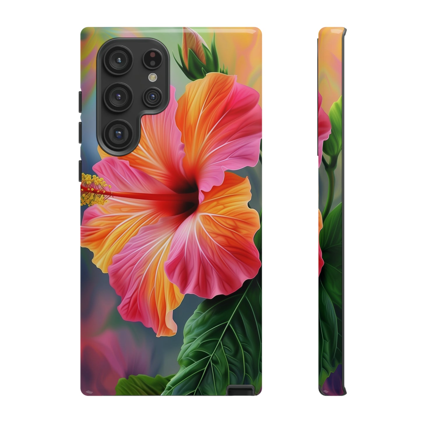Hibiscus Flower Hawaiian Phone Case, Tropical, Wireless Compatible, Protective Cell Phone Case for iPhone, Samsung, Pixel phones