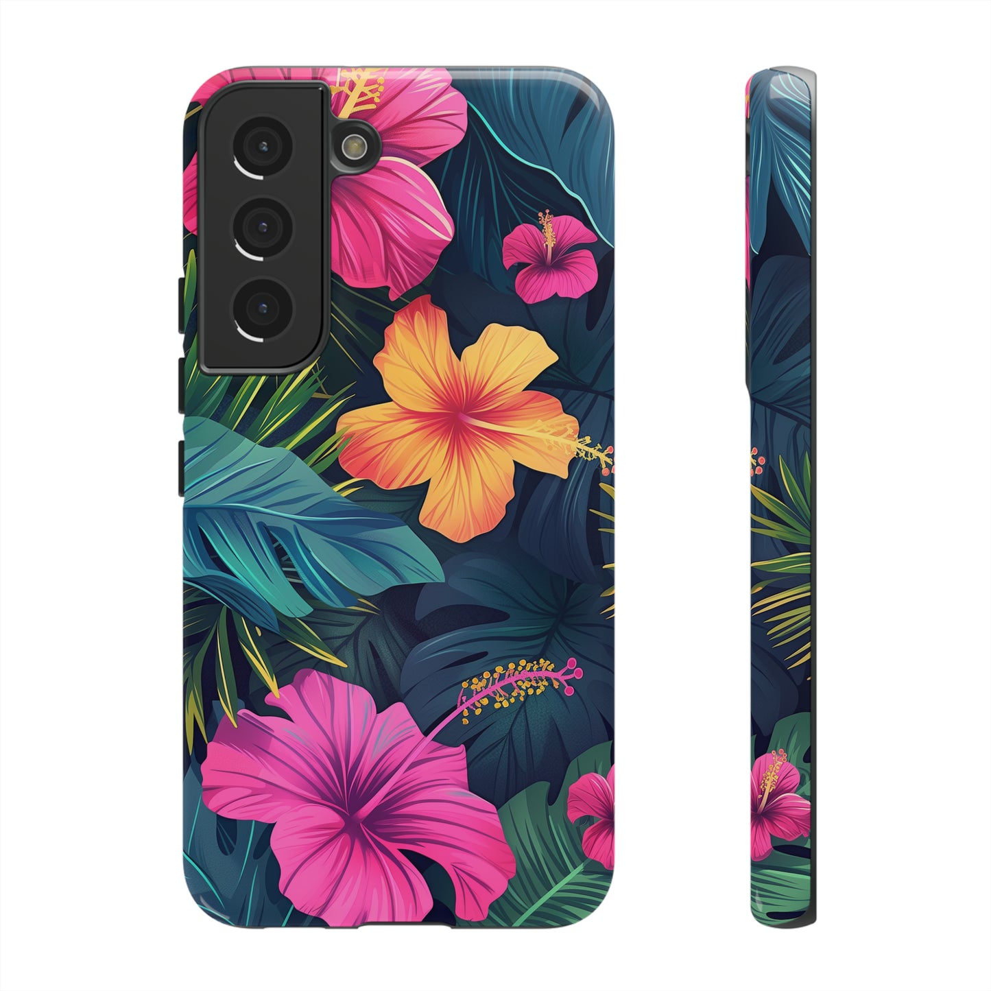 Hibiscus Dark Hawaiian Tropical Phone Case, 808, Island Tropics, Wireless Compatible, Protective Cell Phone Case iPhone, Samsung, Pixel