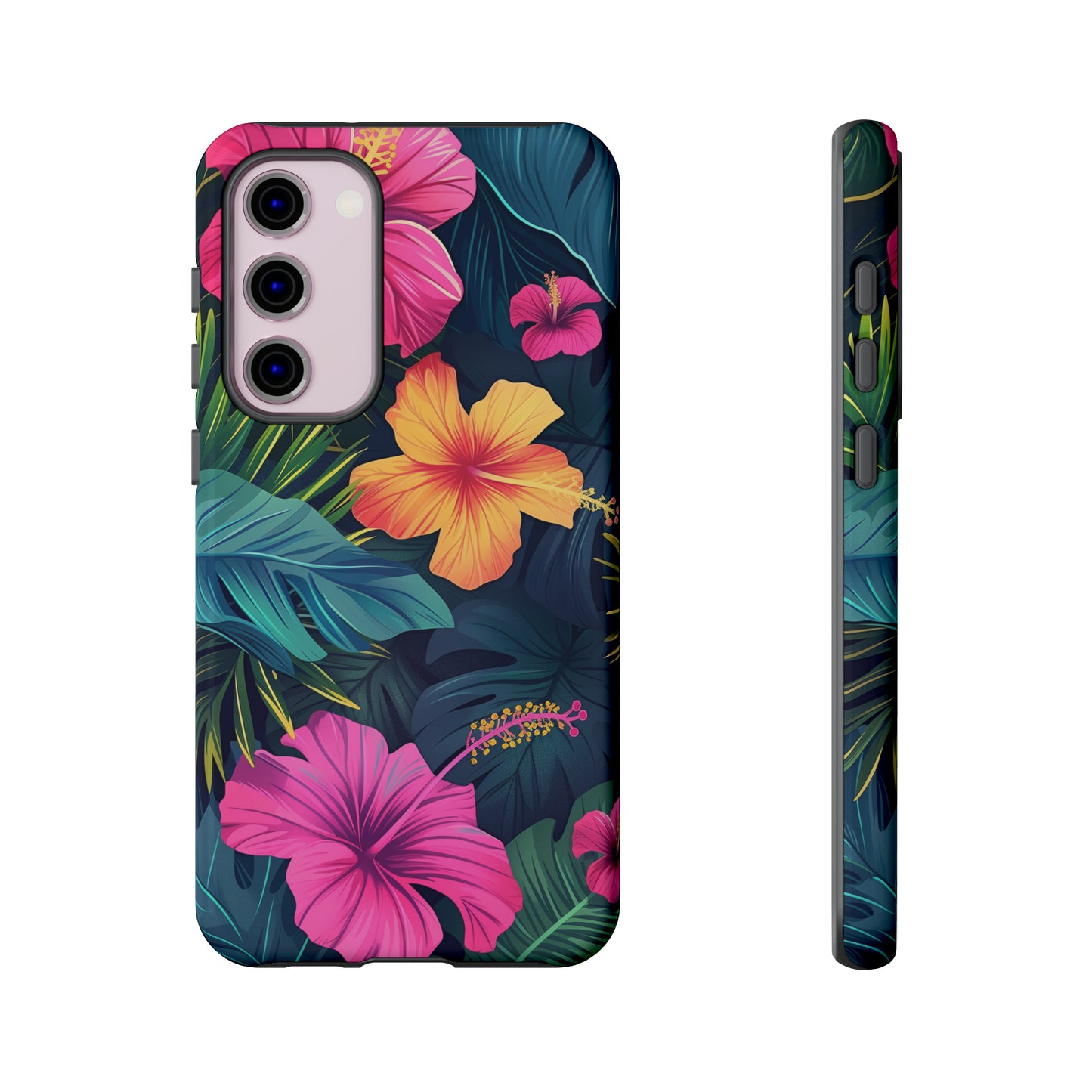 Hibiscus Dark Hawaiian Tropical Phone Case, 808, Island Tropics, Wireless Compatible, Protective Cell Phone Case iPhone, Samsung, Pixel