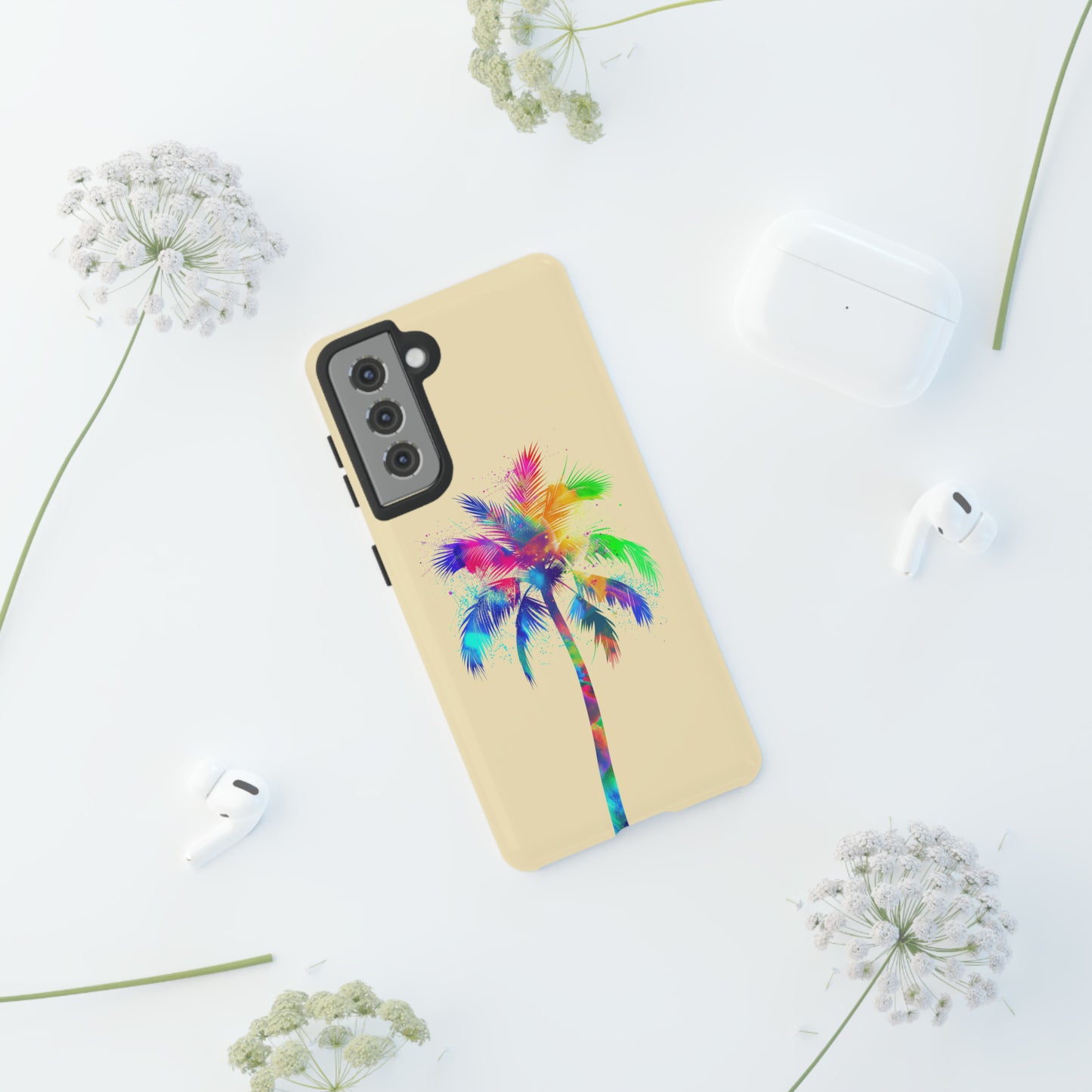 Colorful Palm Tree Hawaiian Tropical Phone Case, Island Tropics, Wireless Compatible, Protective Cell Phone Case for iPhone, Samsung, Pixel