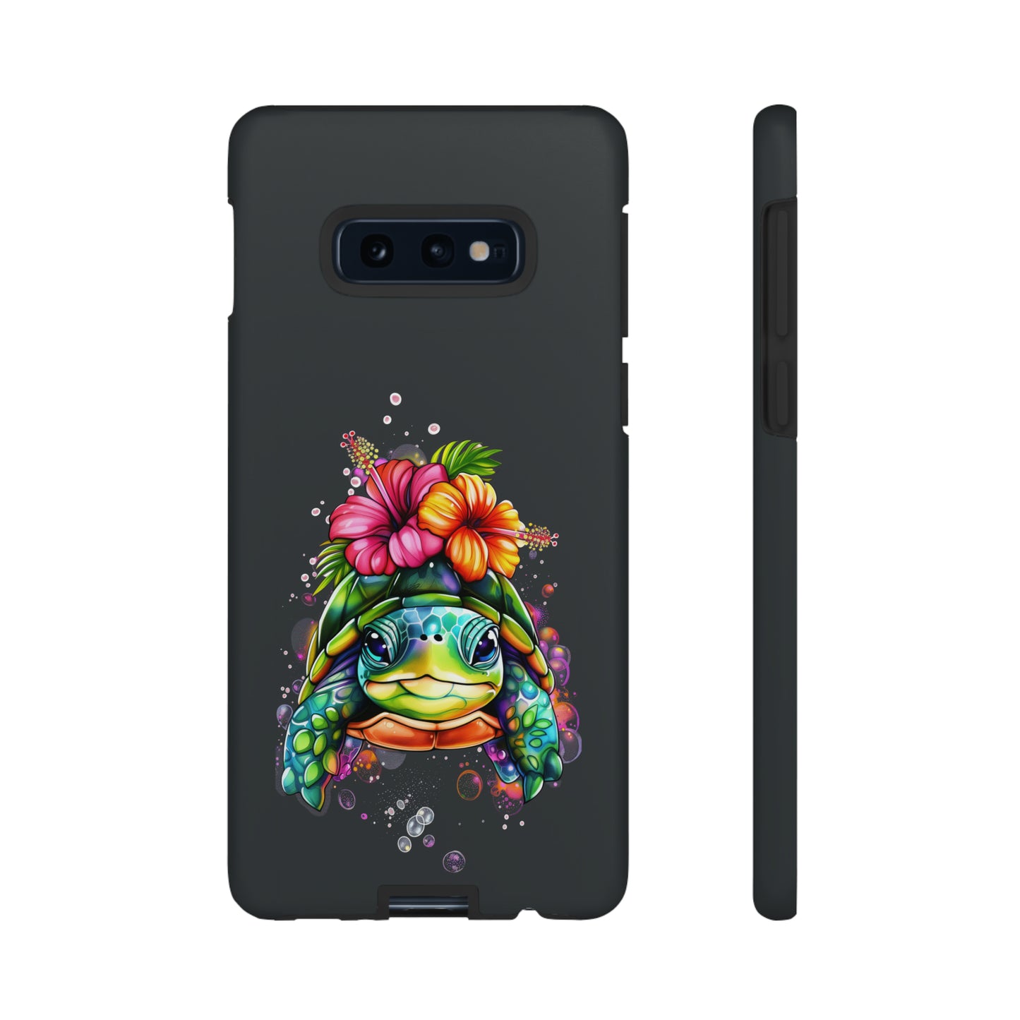 Color Splash Turtle Hawaiian Phone Case, Tropical, Hibiscus, Wireless Compatible, Protective Cell Phone Case for iPhone, Samsung, Pixel