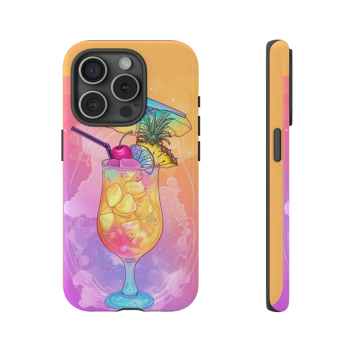 Pina Colada Cocktail Hawaiian Tropical Phone Case, Island Tropics, Wireless Compatible, Protective Cell Phone Case iPhone, Samsung, Pixel