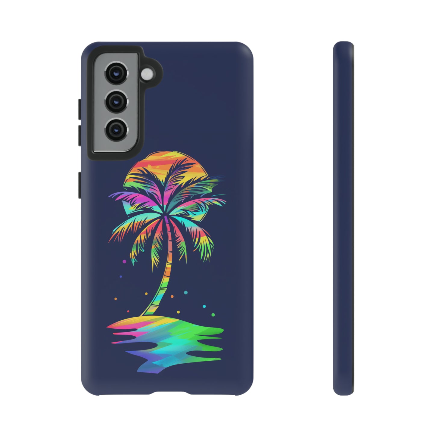 Night Palm Tree Hawaiian Phone Case, Tropical, Hibiscus, Wireless Compatible, Protective Cell Phone Case for iPhone, Samsung, Pixel phones