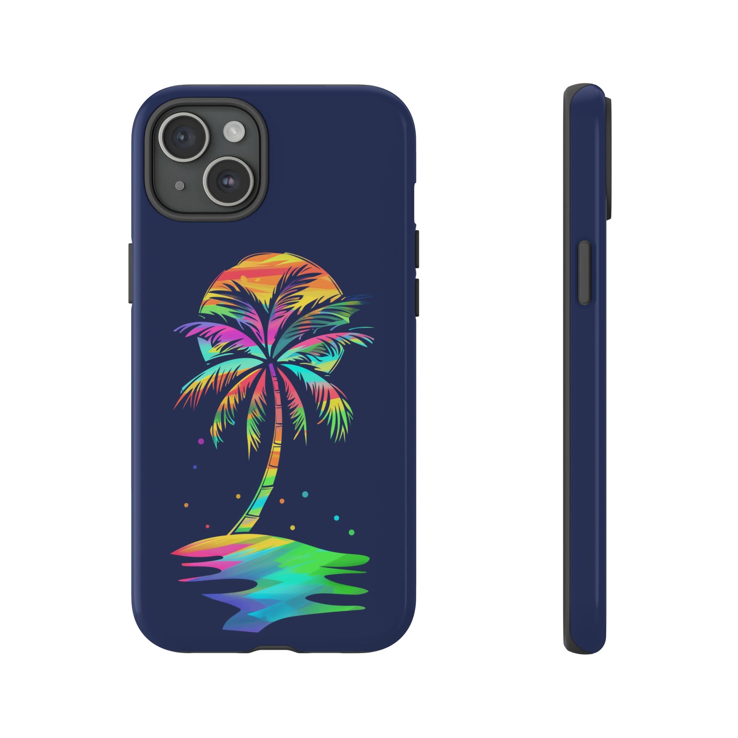 Night Palm Tree Hawaiian Phone Case, Tropical, Hibiscus, Wireless Compatible, Protective Cell Phone Case for iPhone, Samsung, Pixel phones