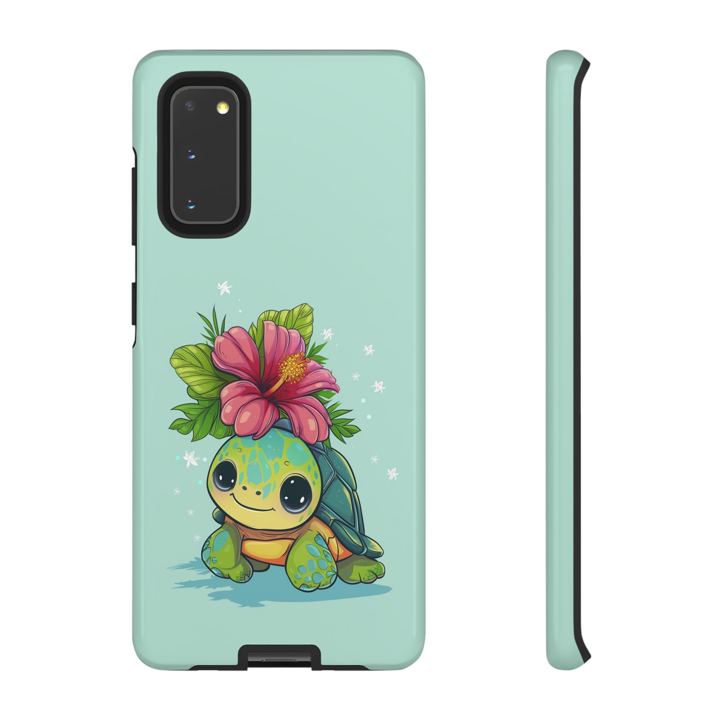 Cute Turtle Hawaiian Phone Case, Tropical, Hibiscus, Wireless Compatible, Protective Cell Phone Case for iPhone, Samsung, Pixel phones