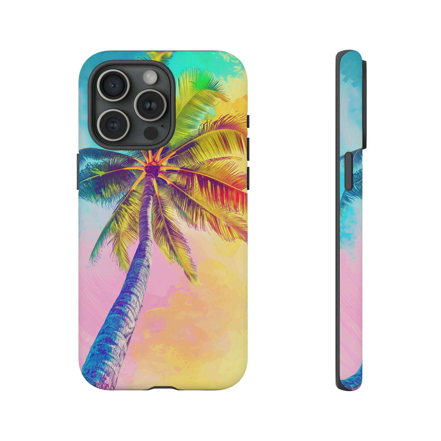 Palm Tree Colorful Hawaiian Tropical Phone Case, 808, Island Tropics, Wireless Compatible, Protective Cell Phone Case iPhone, Samsung, Pixel