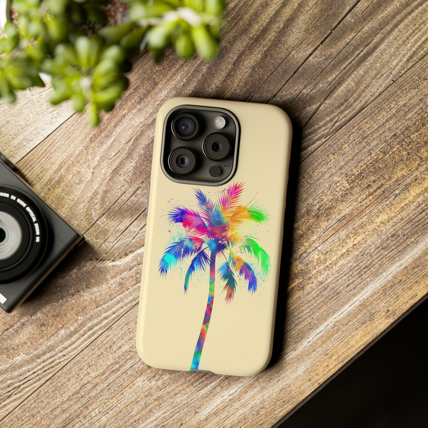 Colorful Palm Tree Hawaiian Tropical Phone Case, Island Tropics, Wireless Compatible, Protective Cell Phone Case for iPhone, Samsung, Pixel