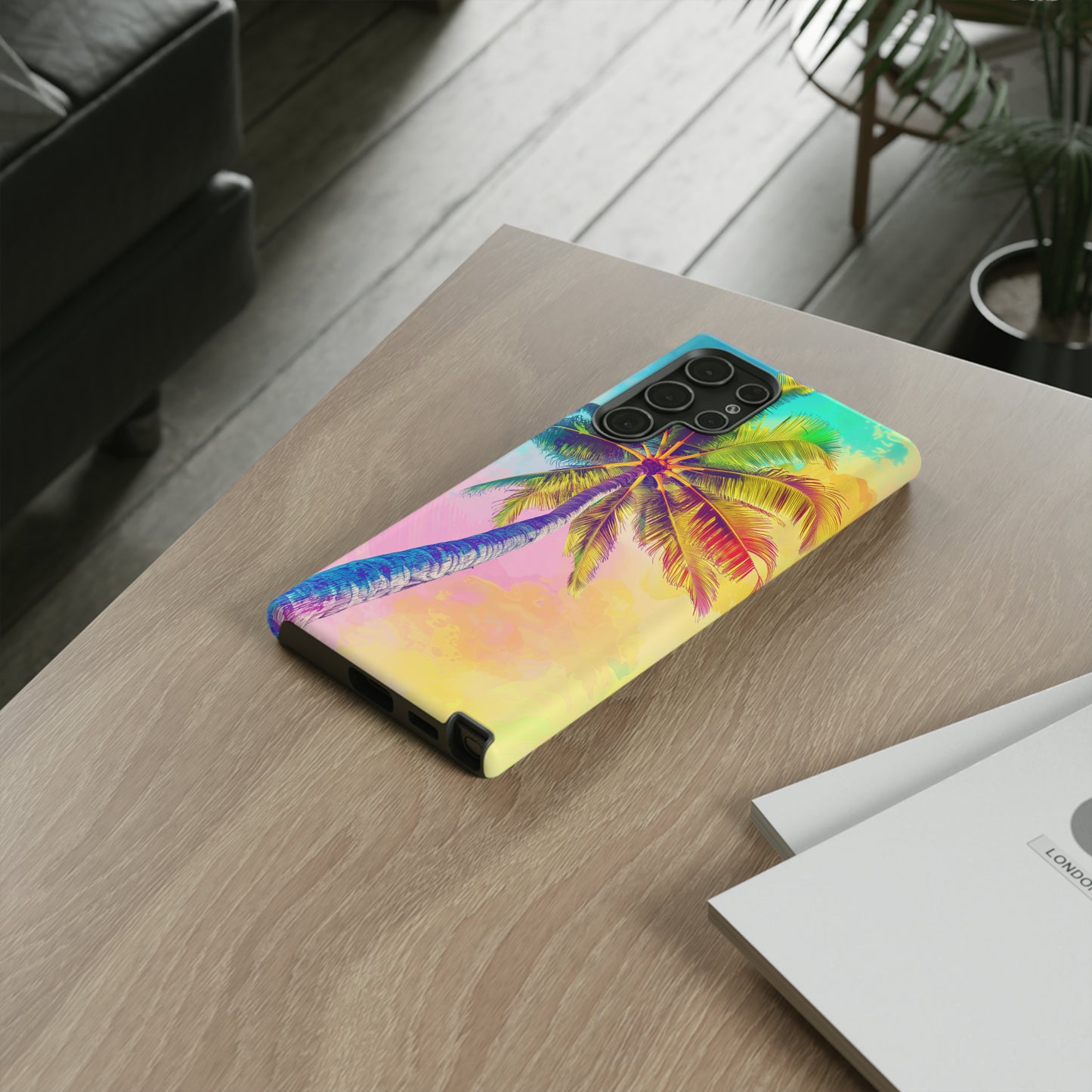 Palm Tree Colorful Hawaiian Tropical Phone Case, 808, Island Tropics, Wireless Compatible, Protective Cell Phone Case iPhone, Samsung, Pixel