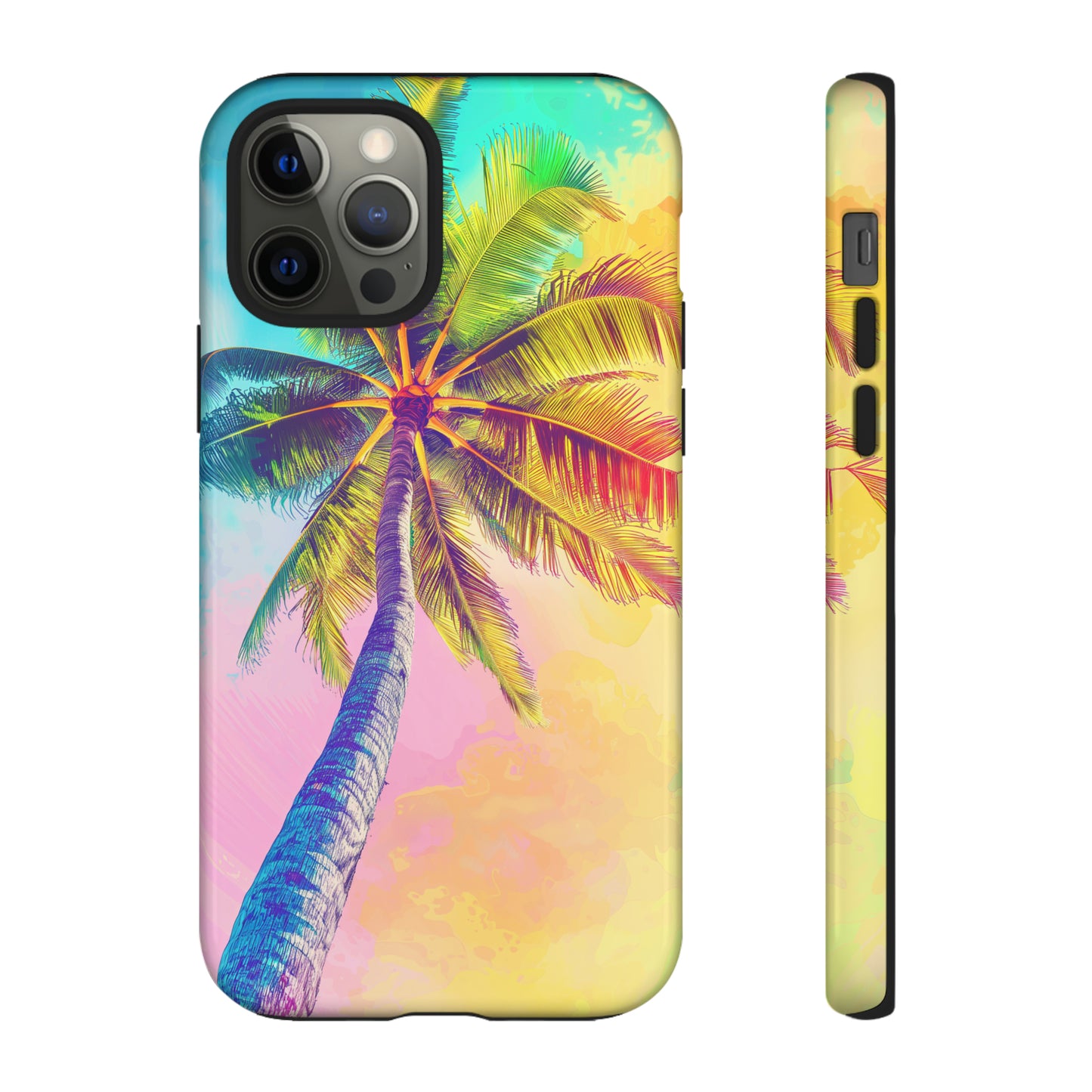 Palm Tree Colorful Hawaiian Tropical Phone Case, 808, Island Tropics, Wireless Compatible, Protective Cell Phone Case iPhone, Samsung, Pixel